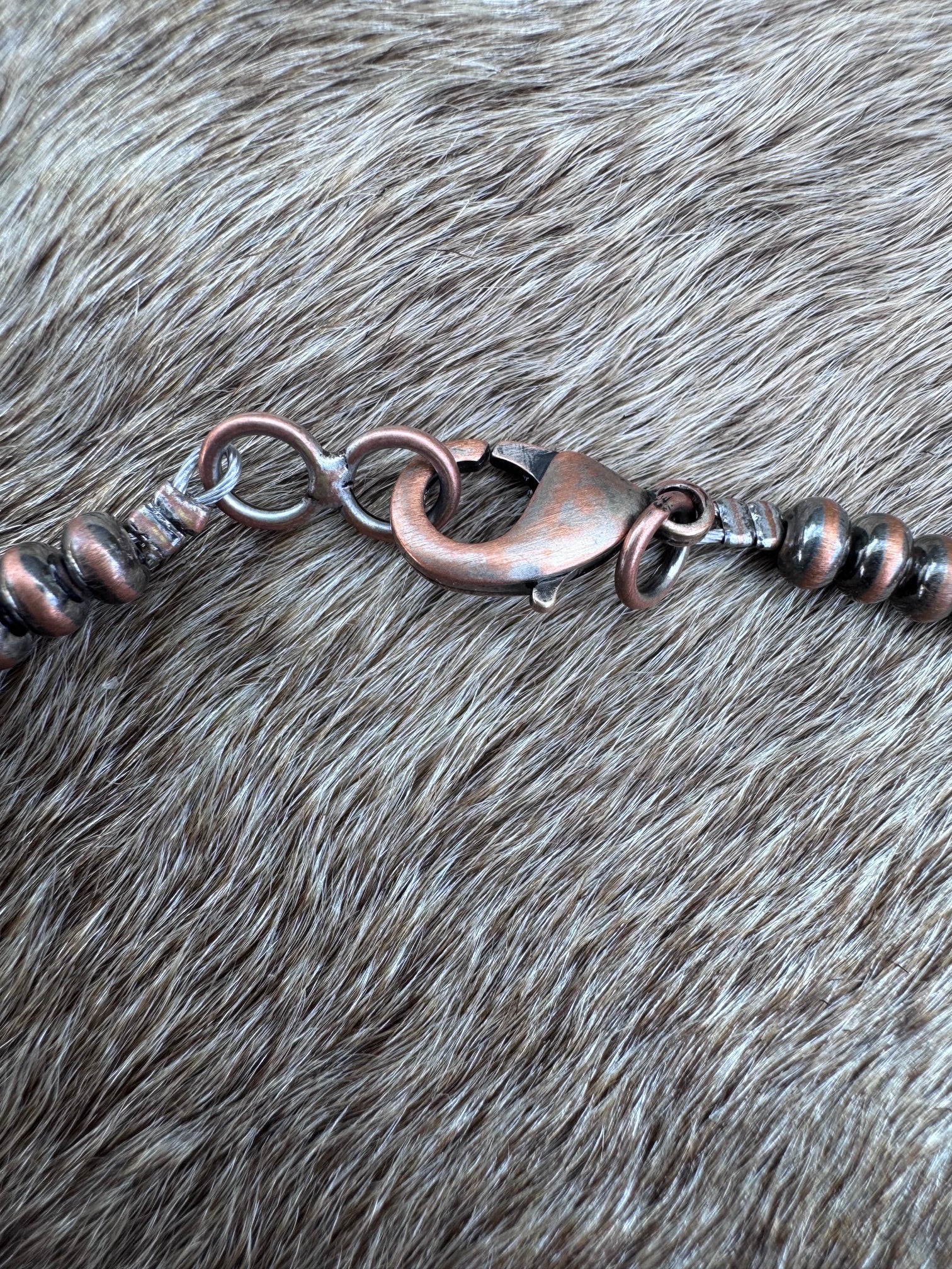 Handcrafted Copper 5mm Saucer Beaded Necklace