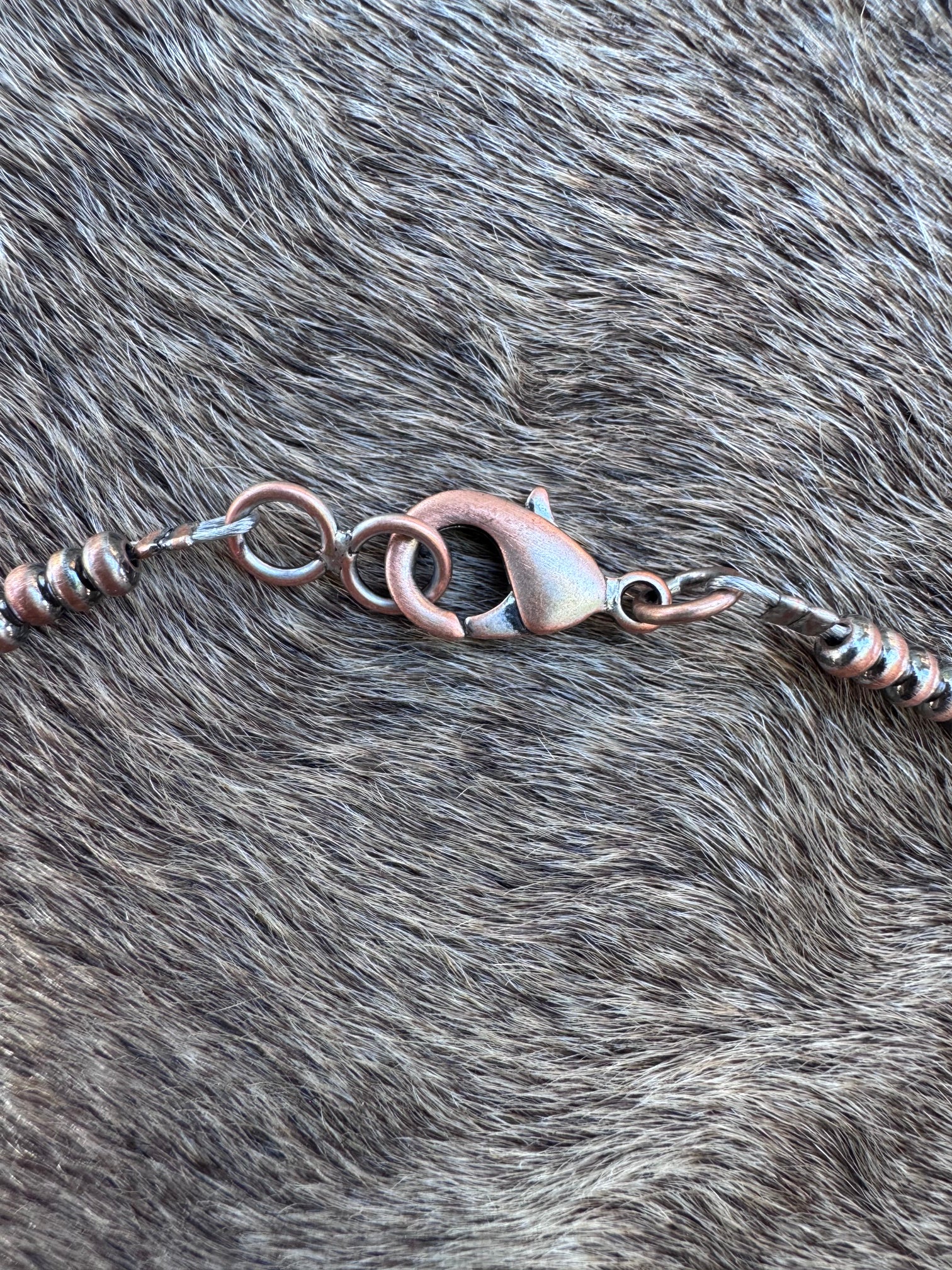 Handcrafted Copper 3mm Saucer Beaded Necklace