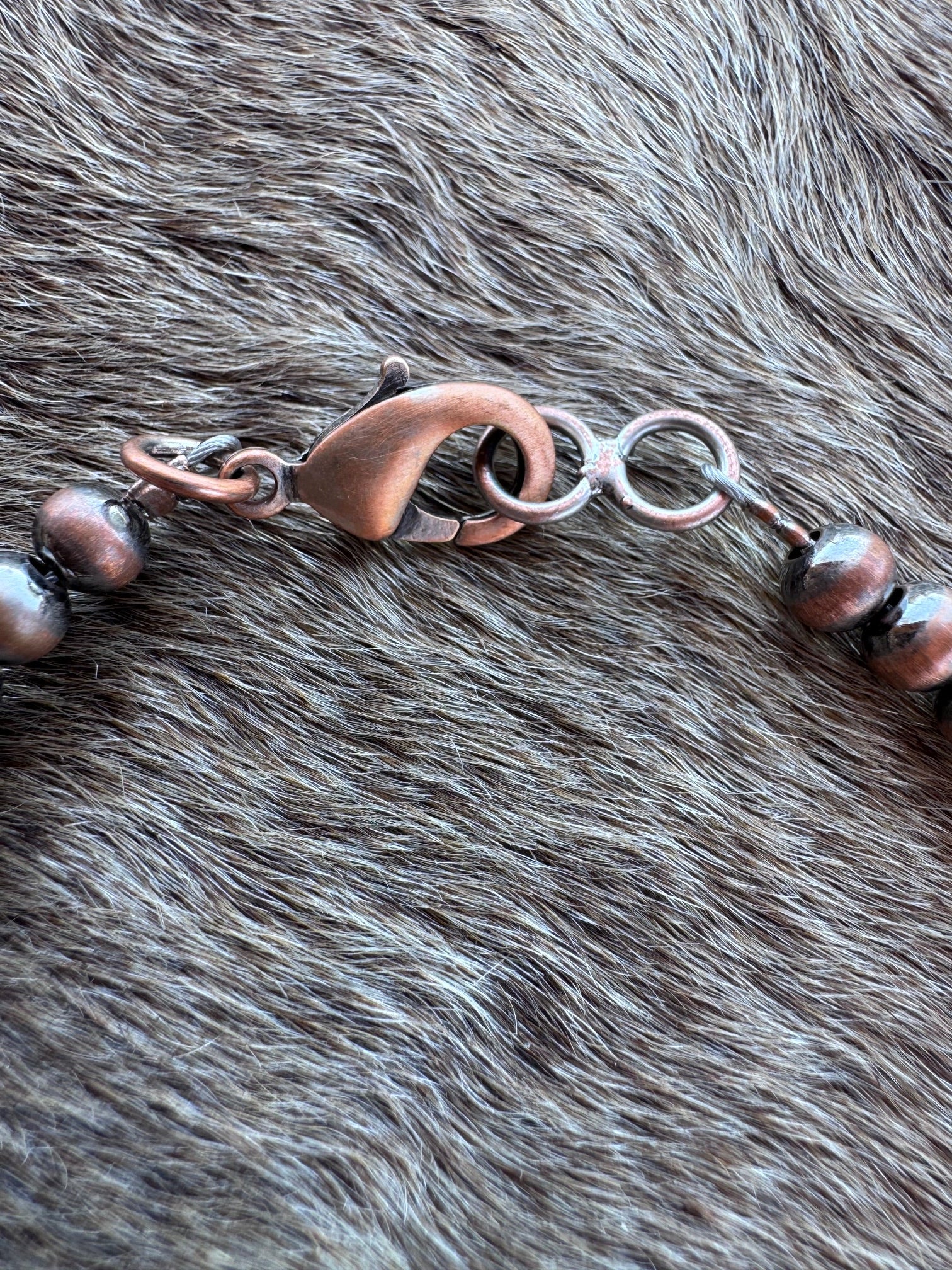 Handcrafted Copper 5mm Beaded Bracelet 7.5"