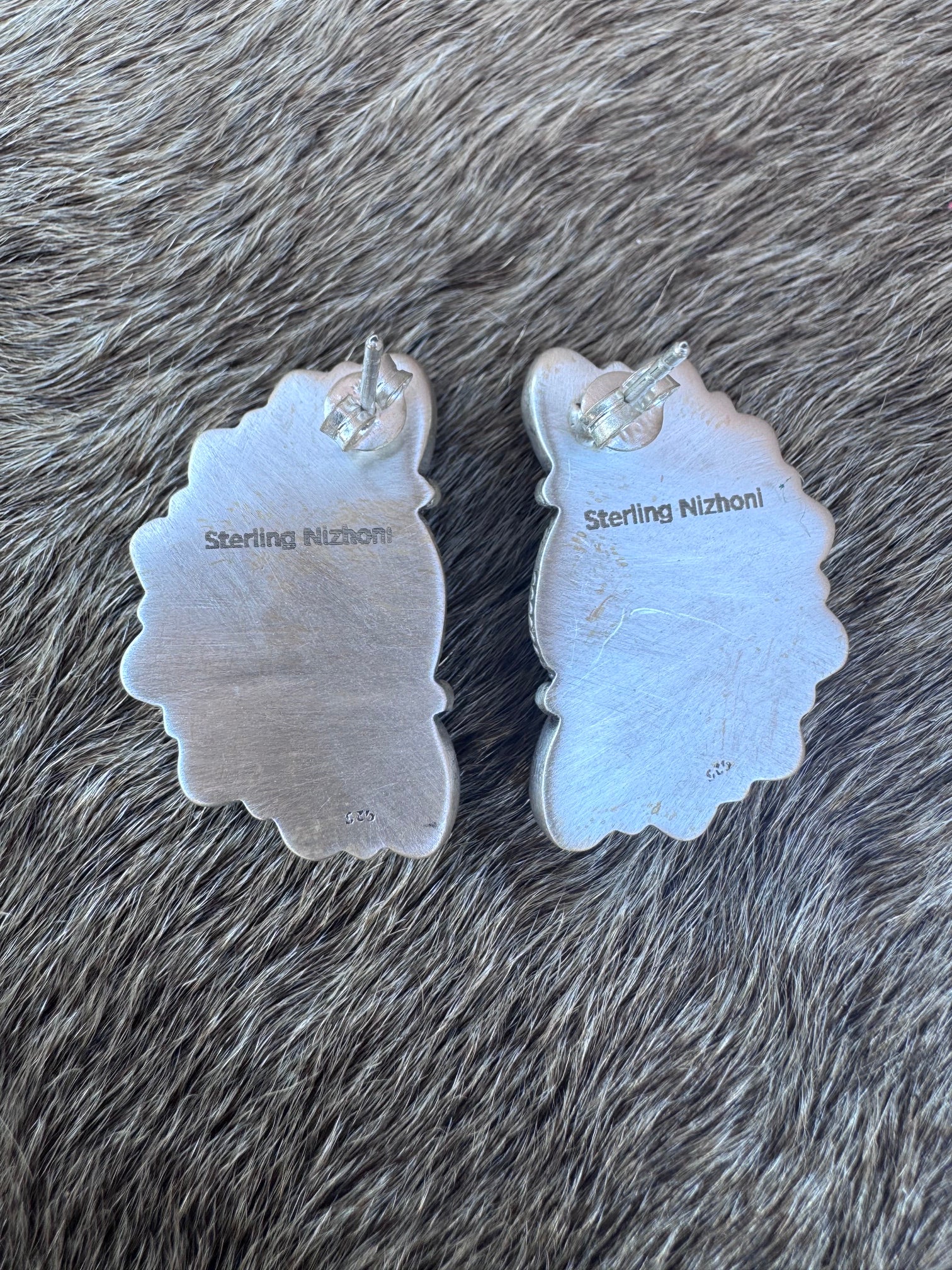 Handmade Sterling Silver, Pink Dream & Kingman Turquoise Post Earrings