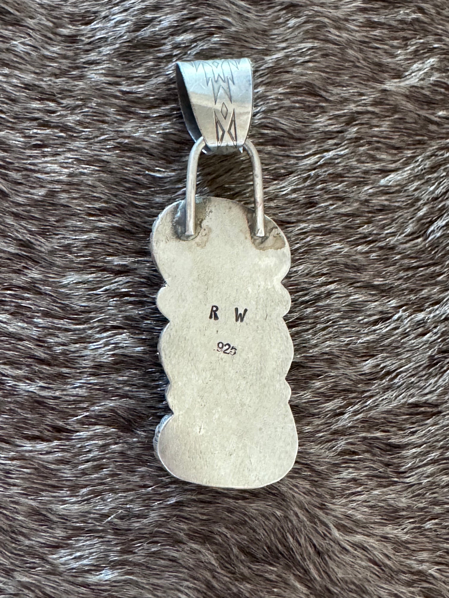 Handmade Sterling Silver & Carico Lake Turquoise 3 Stone Pendant by Roaming Buffalo