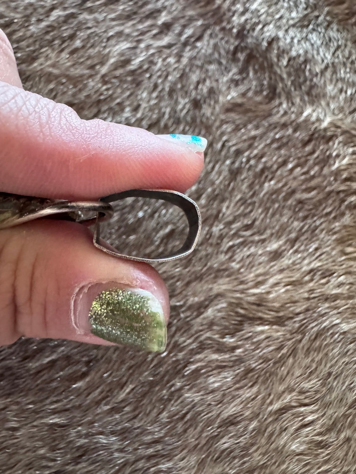 Handmade Sterling Silver & Carico Lake, White Water Turquoise 3 Stone Pendant by Roaming Buffalo