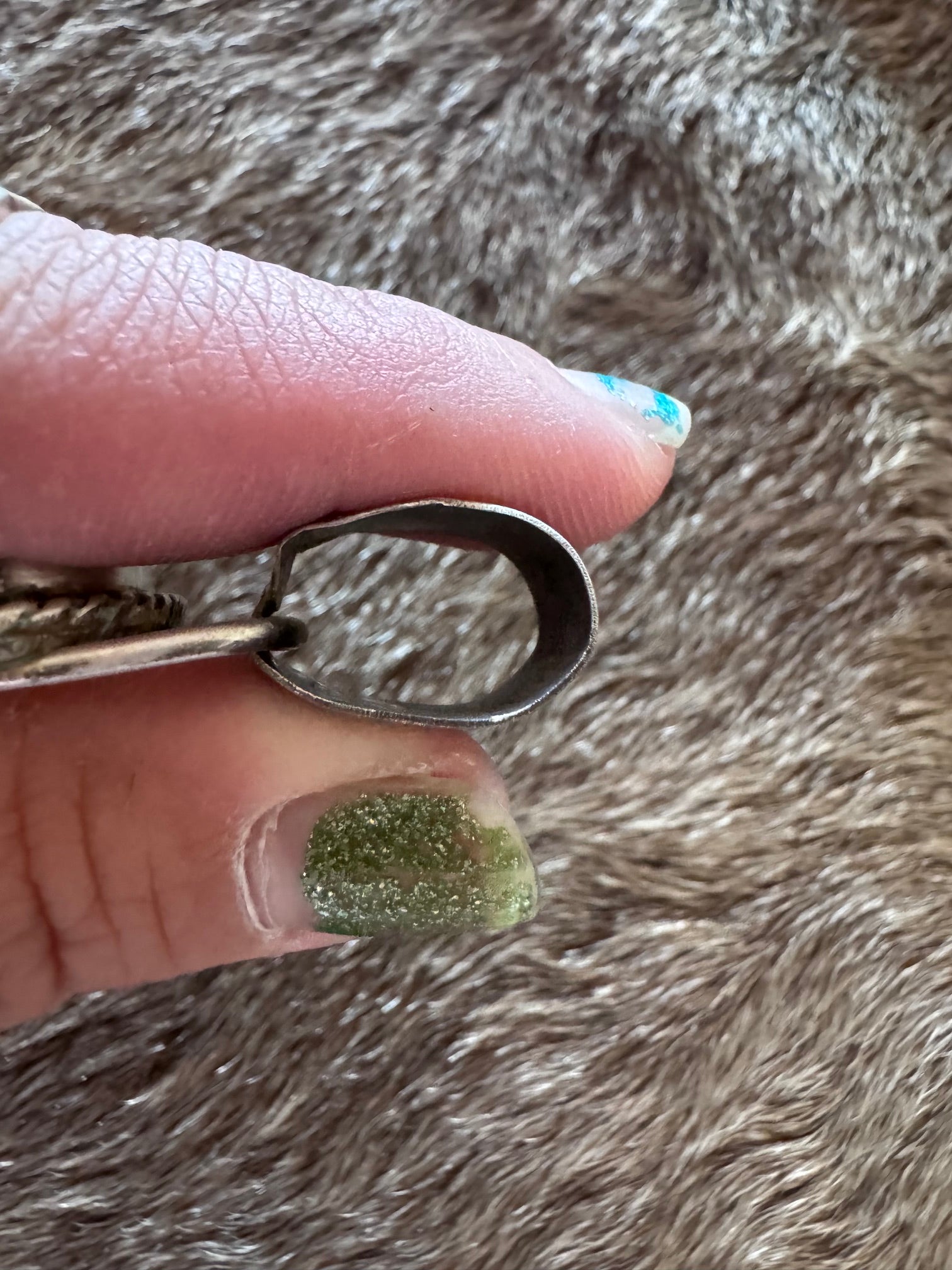 Handmade Sterling Silver & Carico Lake Turquoise 3 Stone Pendant by Roaming Buffalo