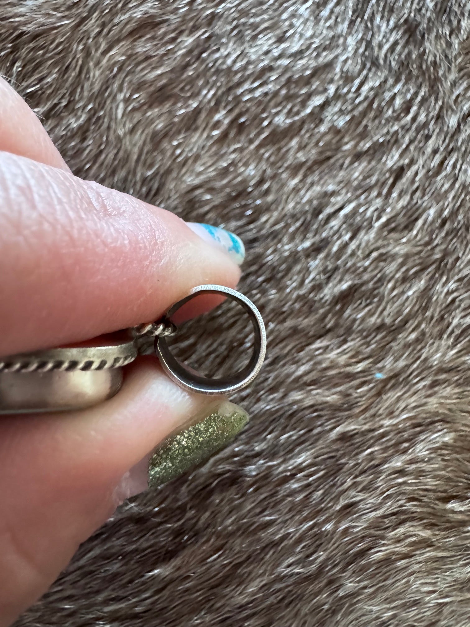 Handmade Sterling Silver & Fox Turquoise 2 Stone Pendant by Roaming Buffalo