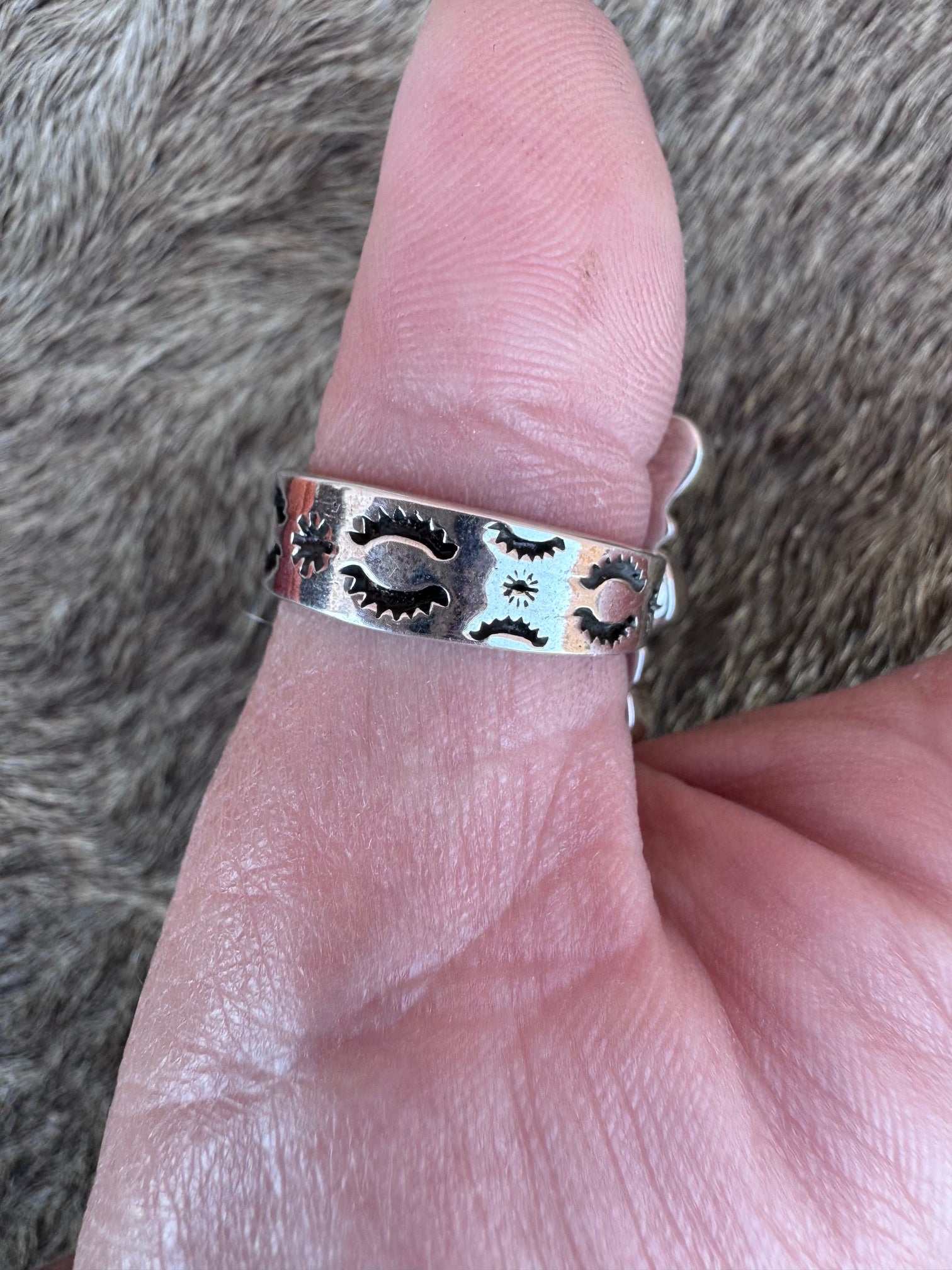 Handmade Sterling Silver 4th Of July Collection: Royal Blue Fire Opal & Red Fire Opal Adjustable Ring "Signed Nizhoni"
