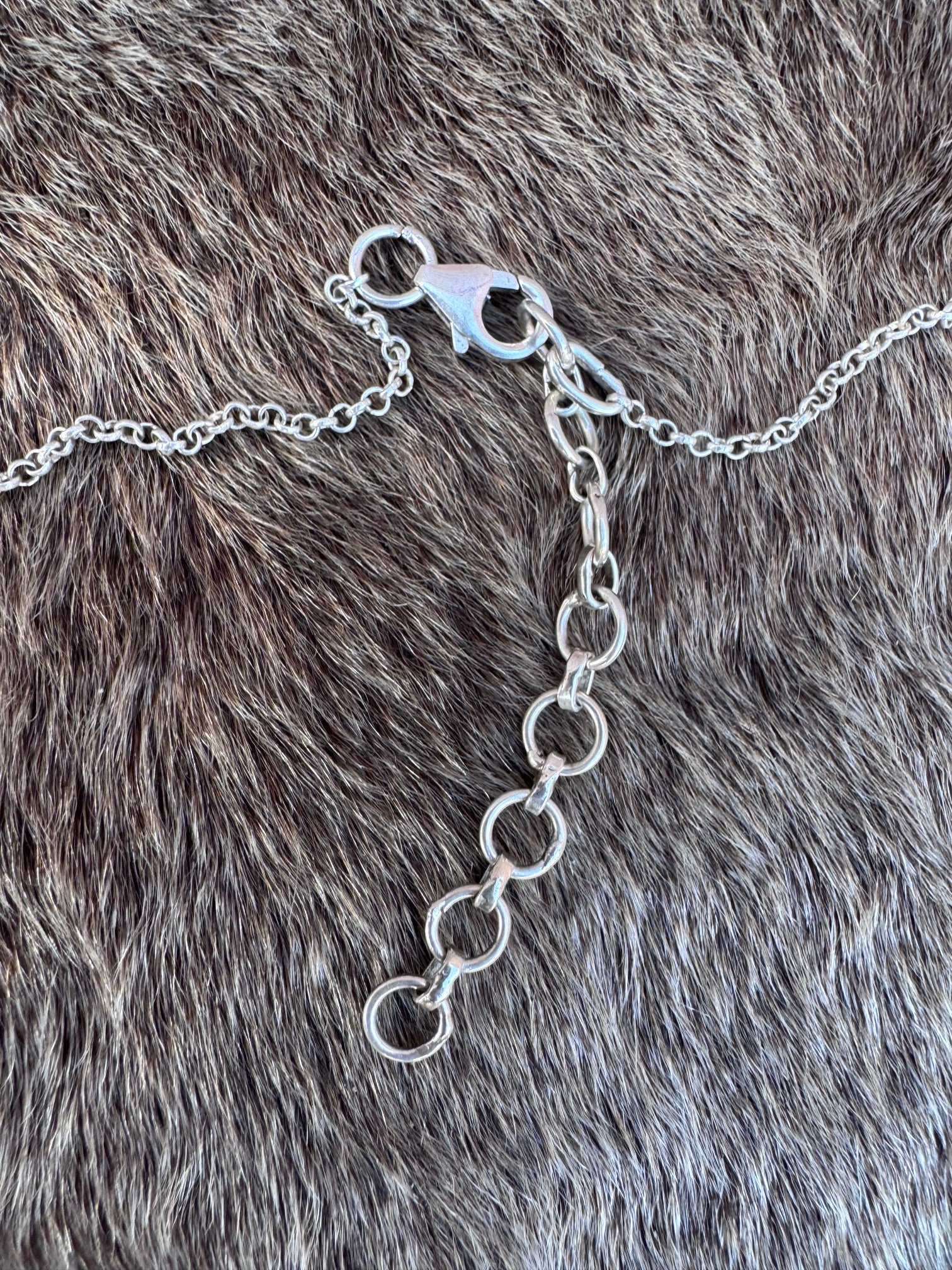 ** 4TH OF JULY ** Handmade Sterling Silver Red, White, & Blue Necklace with Signed Nizhoni 16"