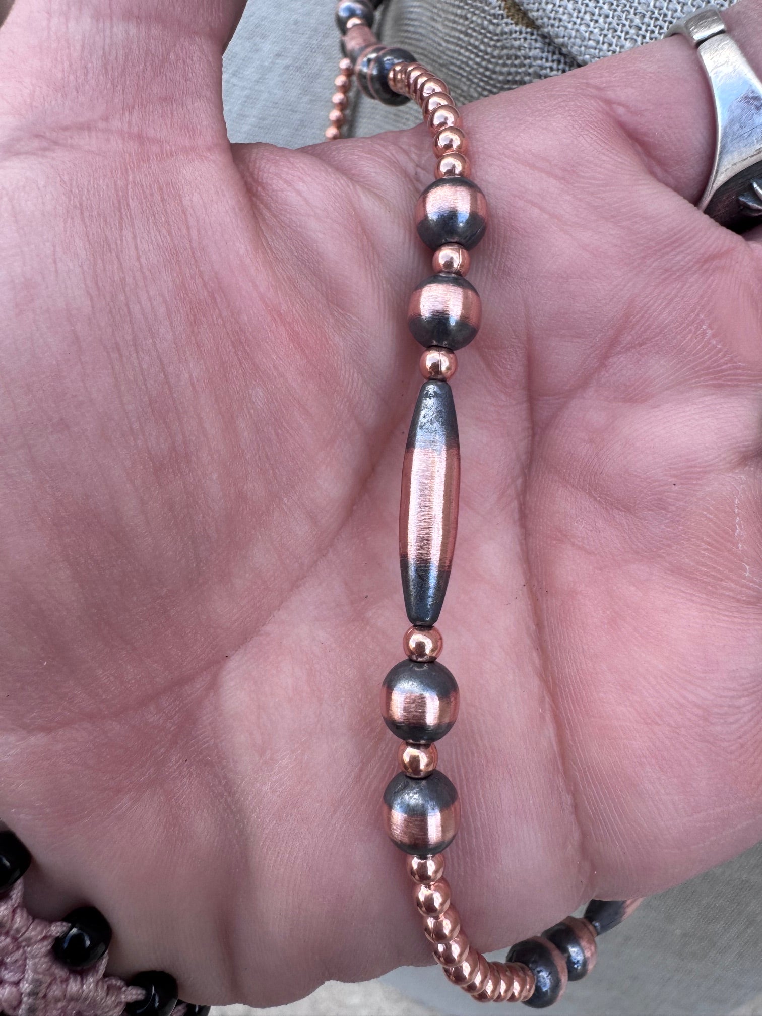 Handcrafted Copper Seed Bead Collection 3-6mm Beaded Necklace