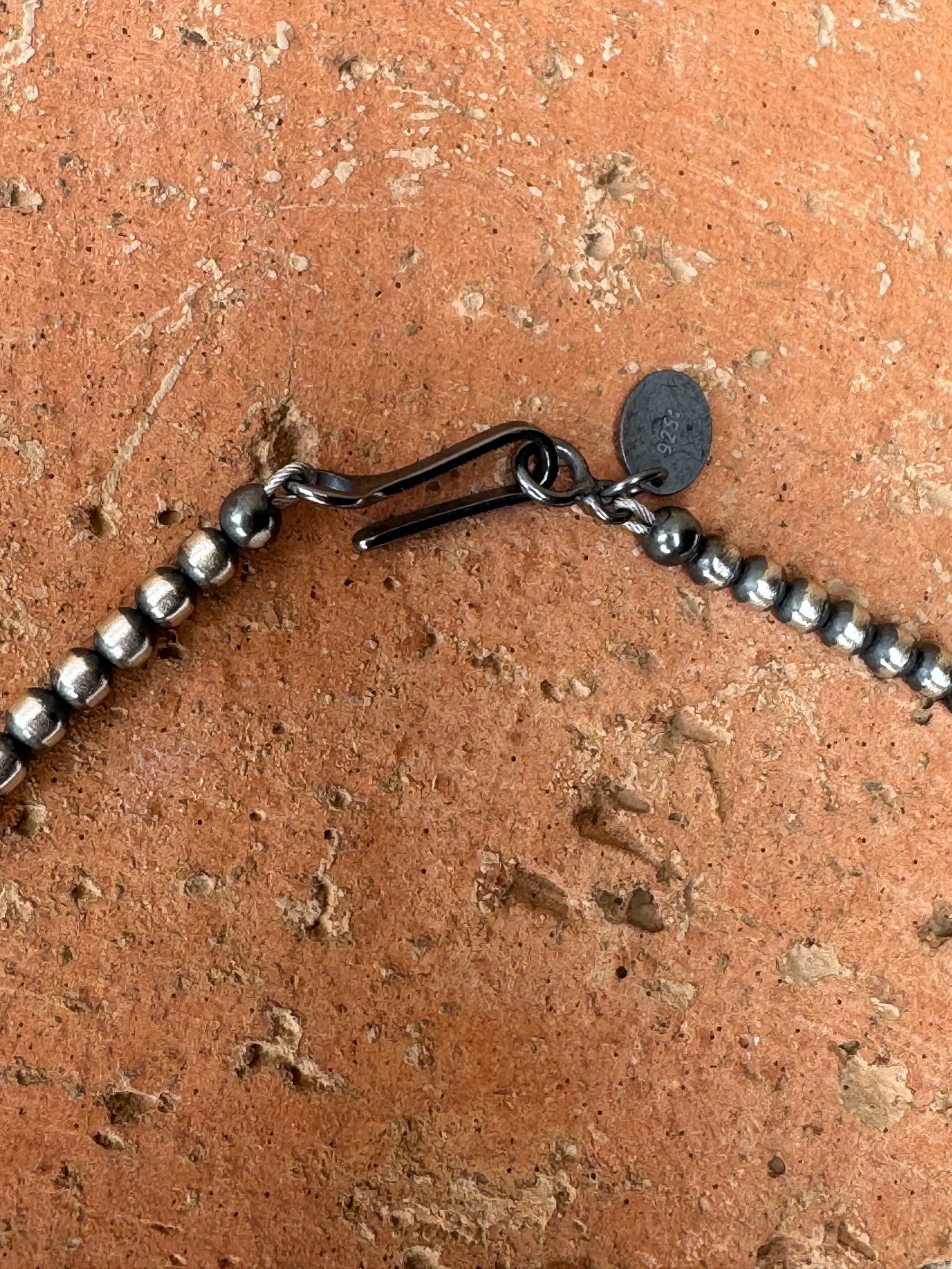 Handcrafted Blue Opal & Sterling Silver Beaded 3-8mm Necklace 20"