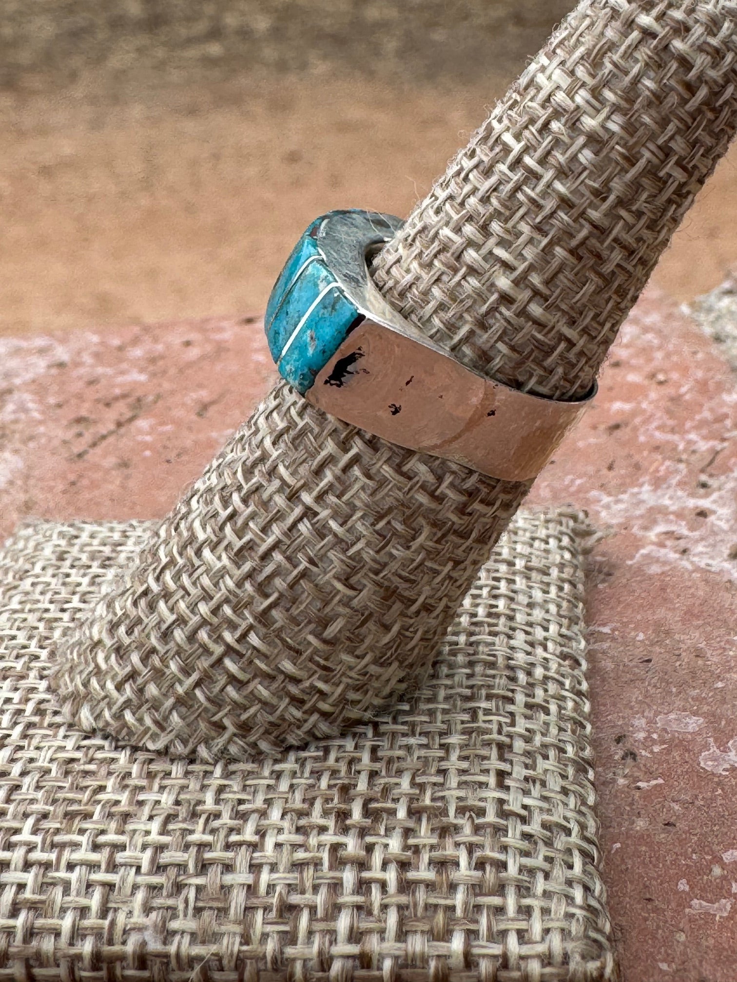 Handcrafted Sterling silver & Kingman Turquoise Inlay Ring