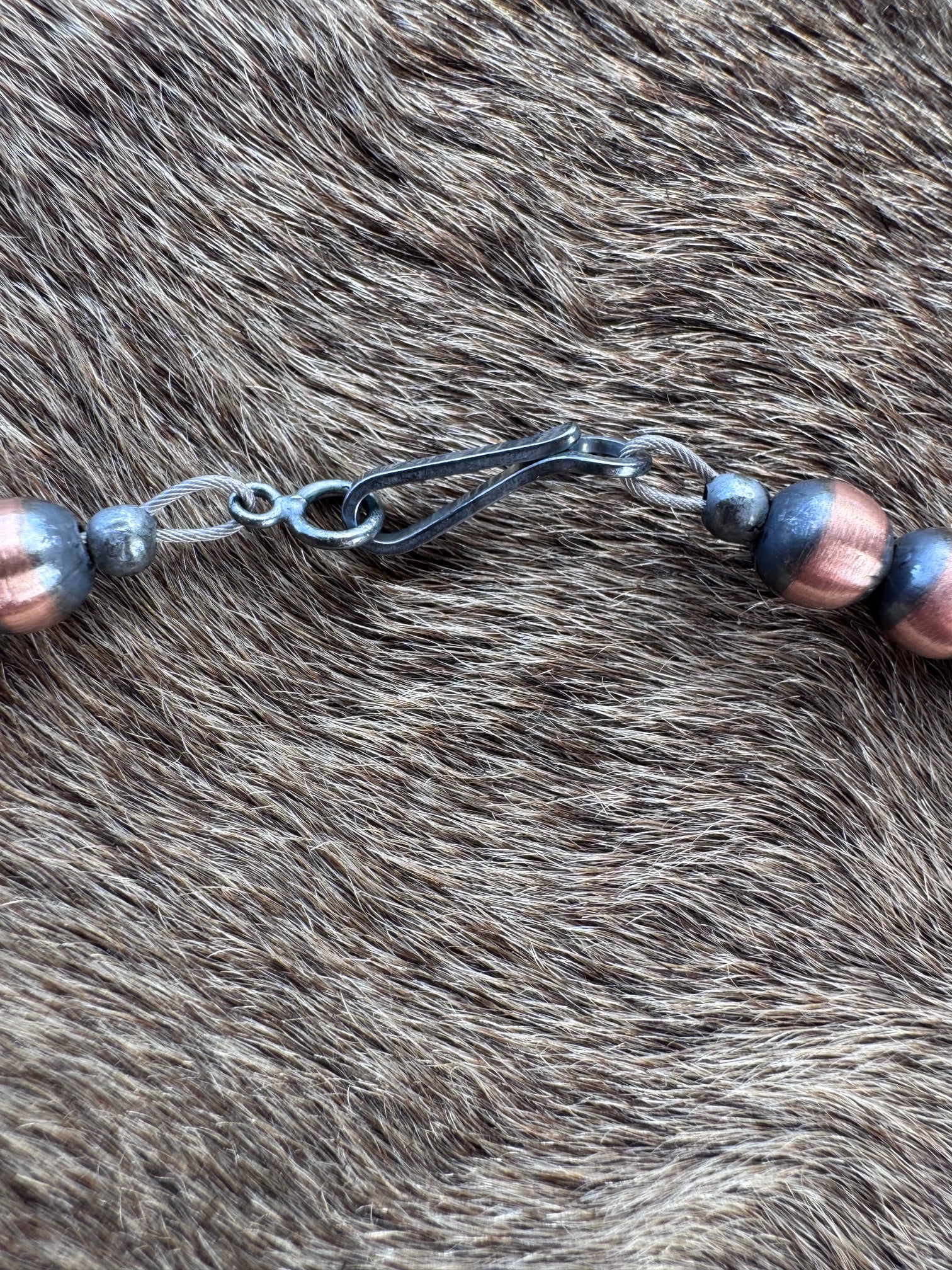 Handcrafted Copper 6mm Beaded Necklace