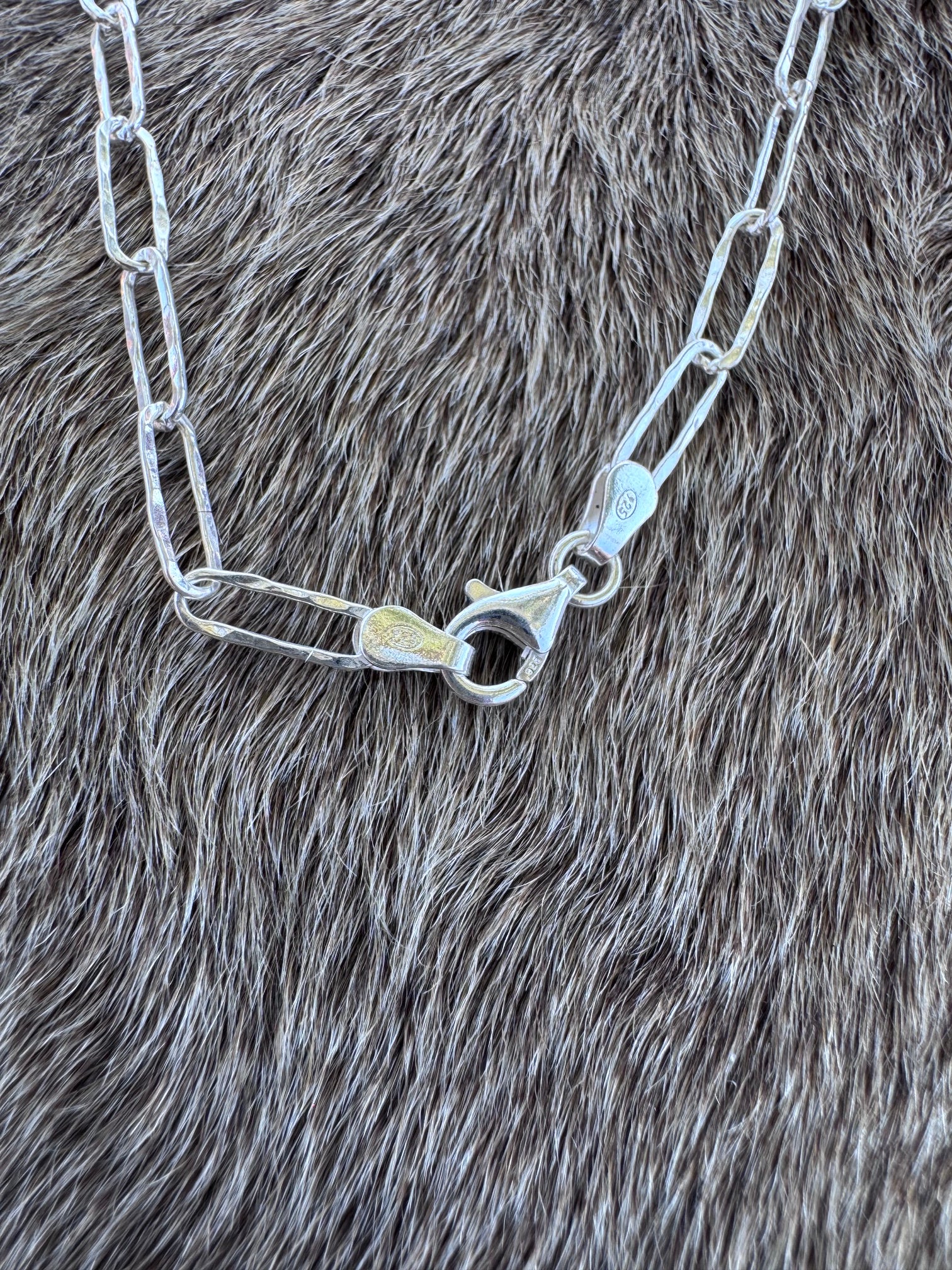 Handmade Sterling Silver Hubei Mixed Beaded Cowboy Hat Necklace by Roaming Buffalo 21"