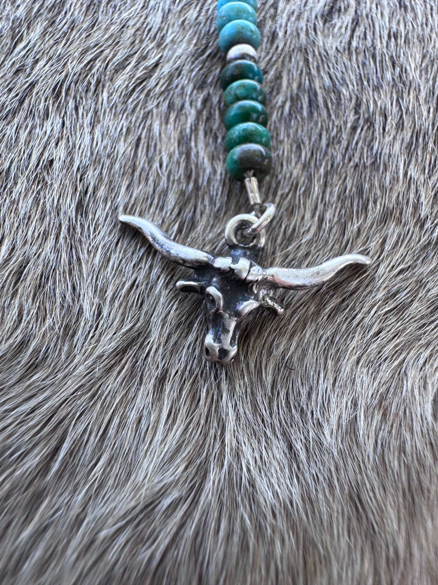 Handmade Sterling Silver Lone Mountain, Hubei, & Pearl Beaded Necklace by Roaming Buffalo