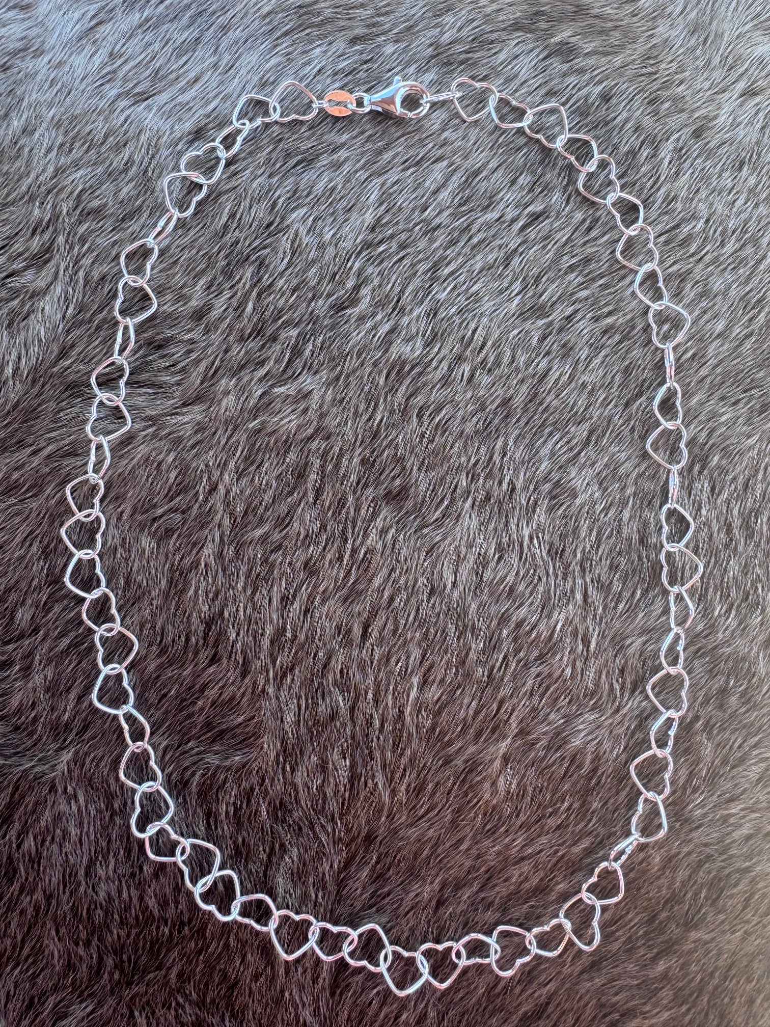 Handmade Sterling Silver Heart Chain Necklace