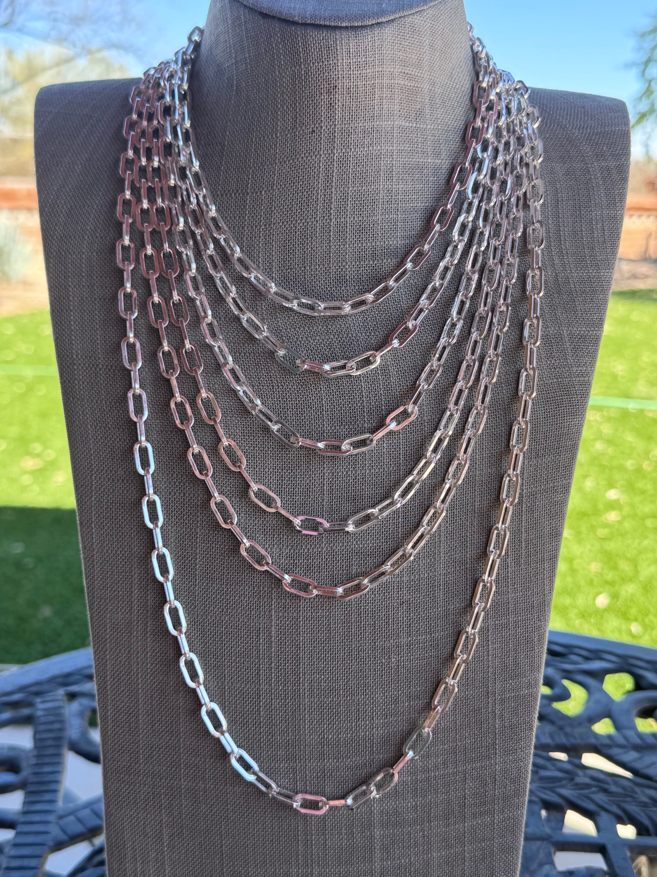 Handmade Sterling Silver Medium Paperclip Chain Necklace