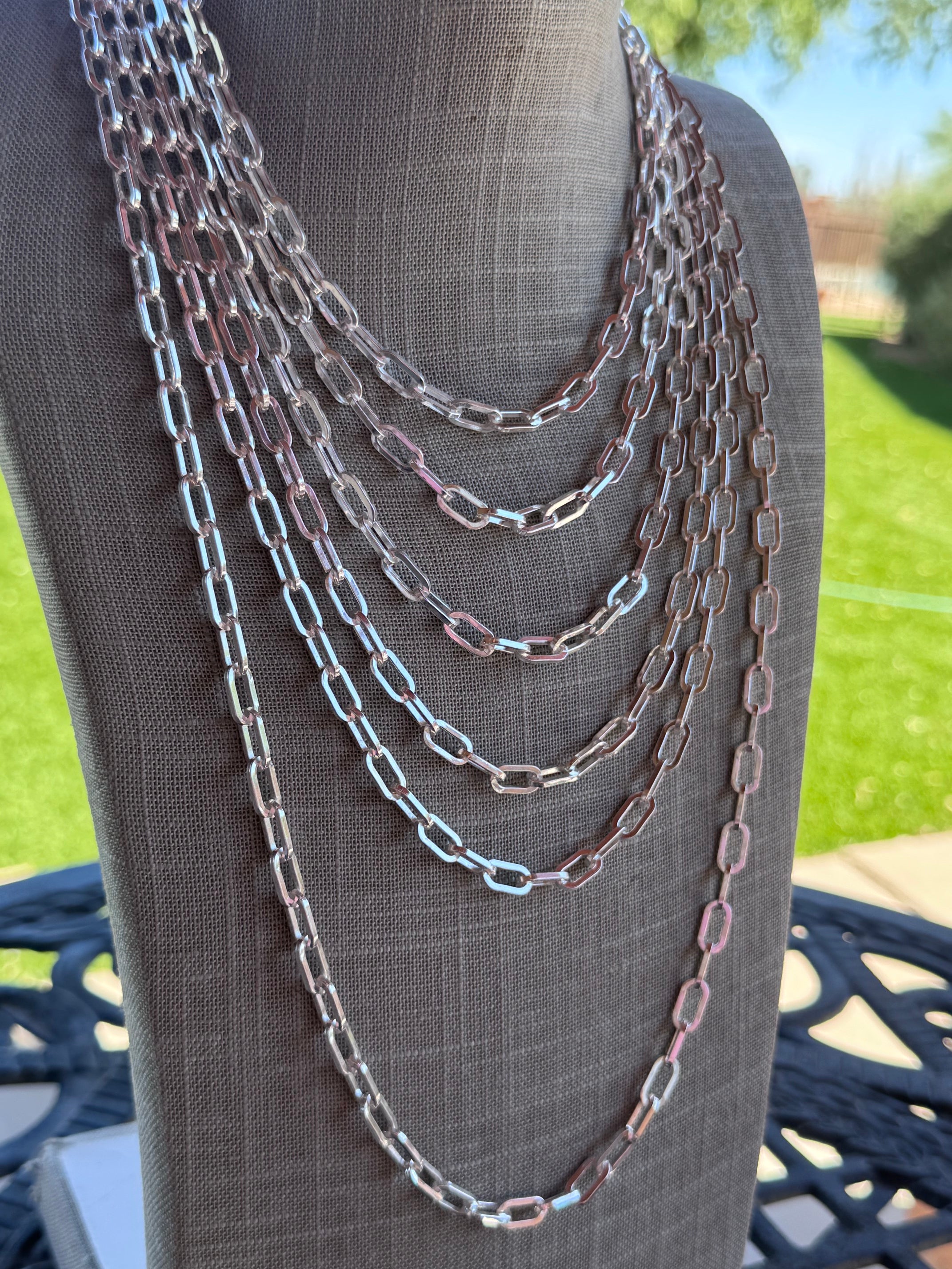 Handmade Sterling Silver Medium Paperclip Chain Necklace