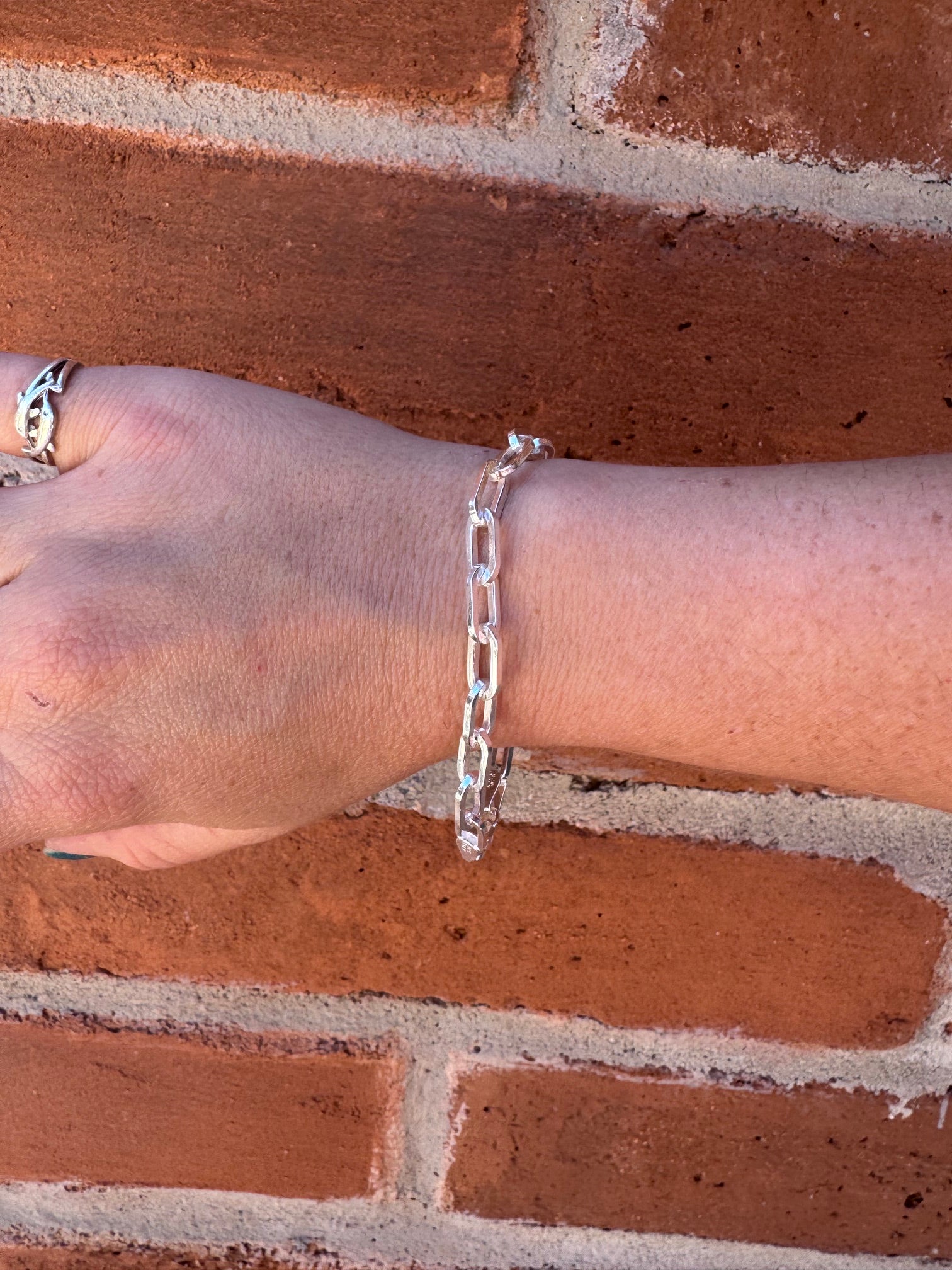 Handmade Sterling Silver Medium Paperclip Chain Bracelet