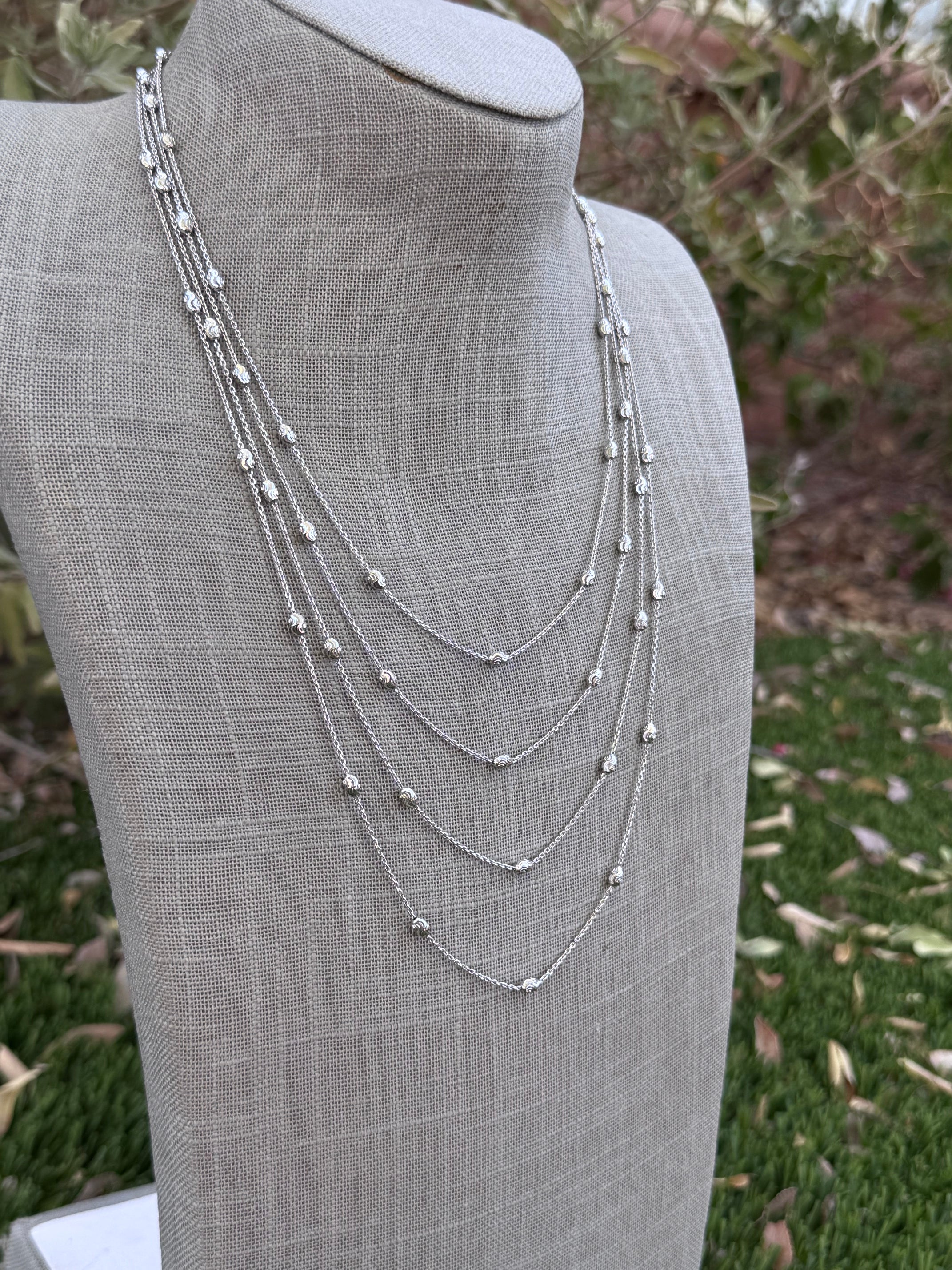 Handmade Sterling Silver Diamond Cut Chain Necklace