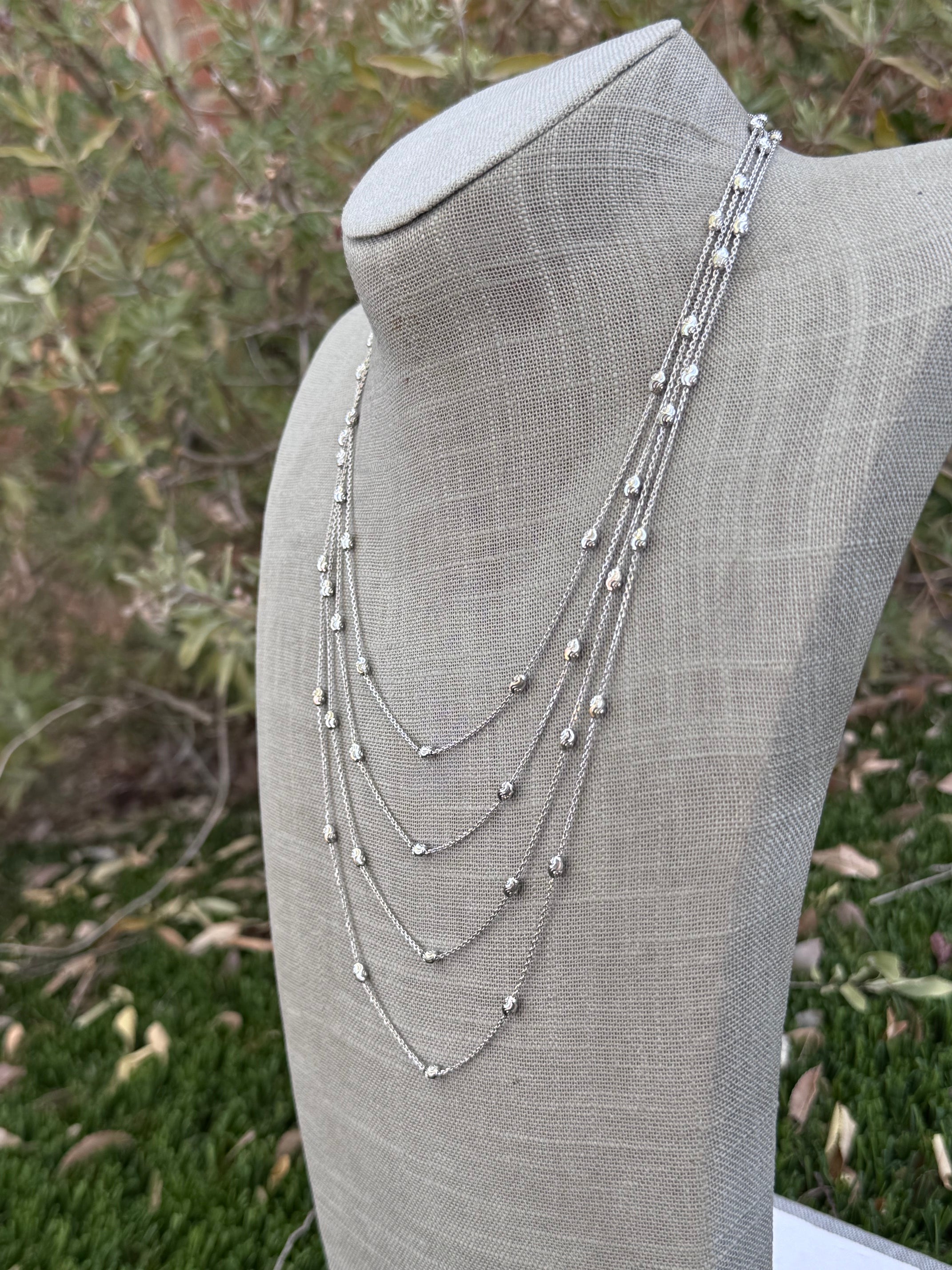 Handmade Sterling Silver Diamond Cut Chain Necklace