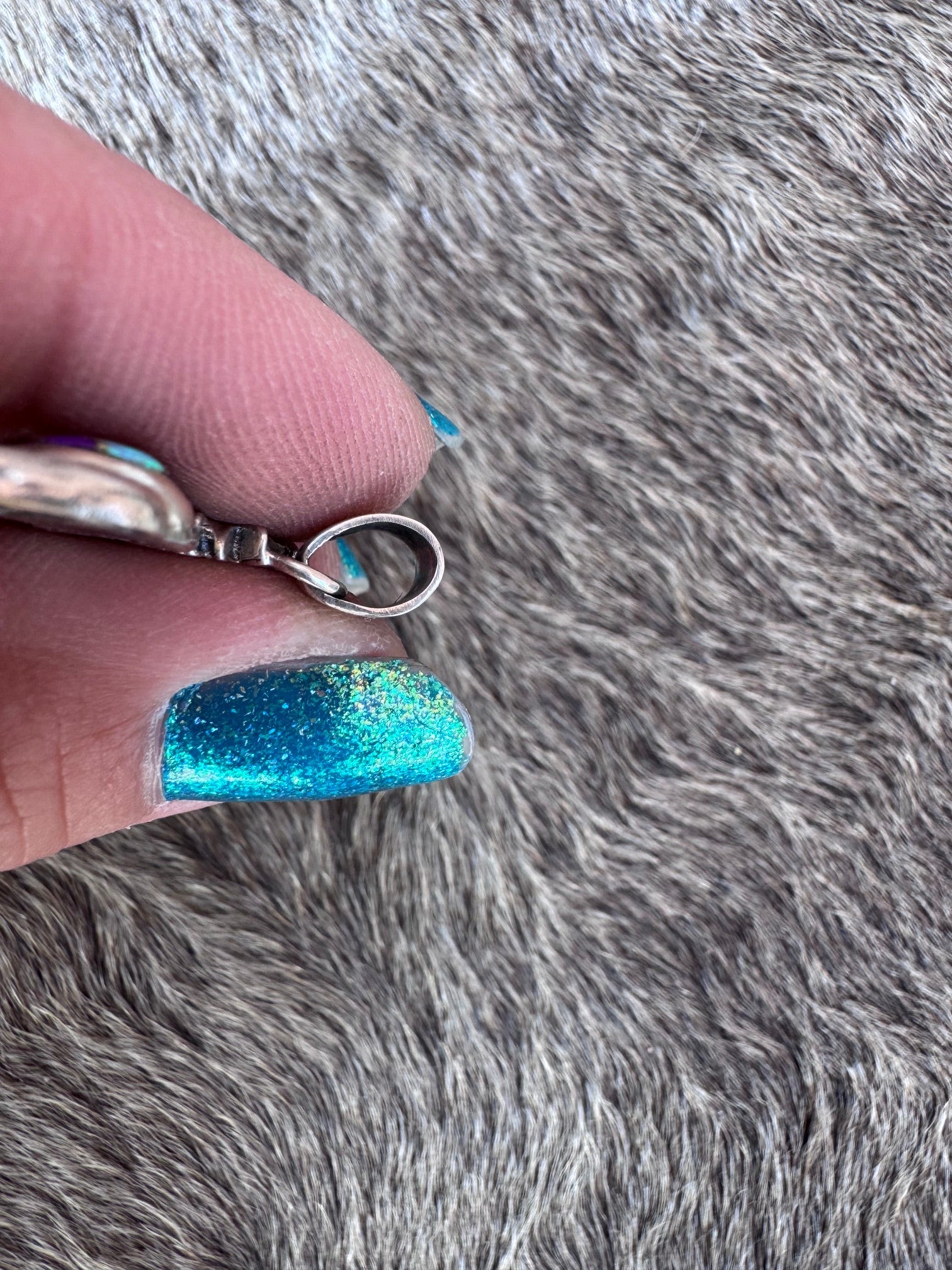 Handmade Sterling Silver Multi Stone Inlay Horse Pendant (2)