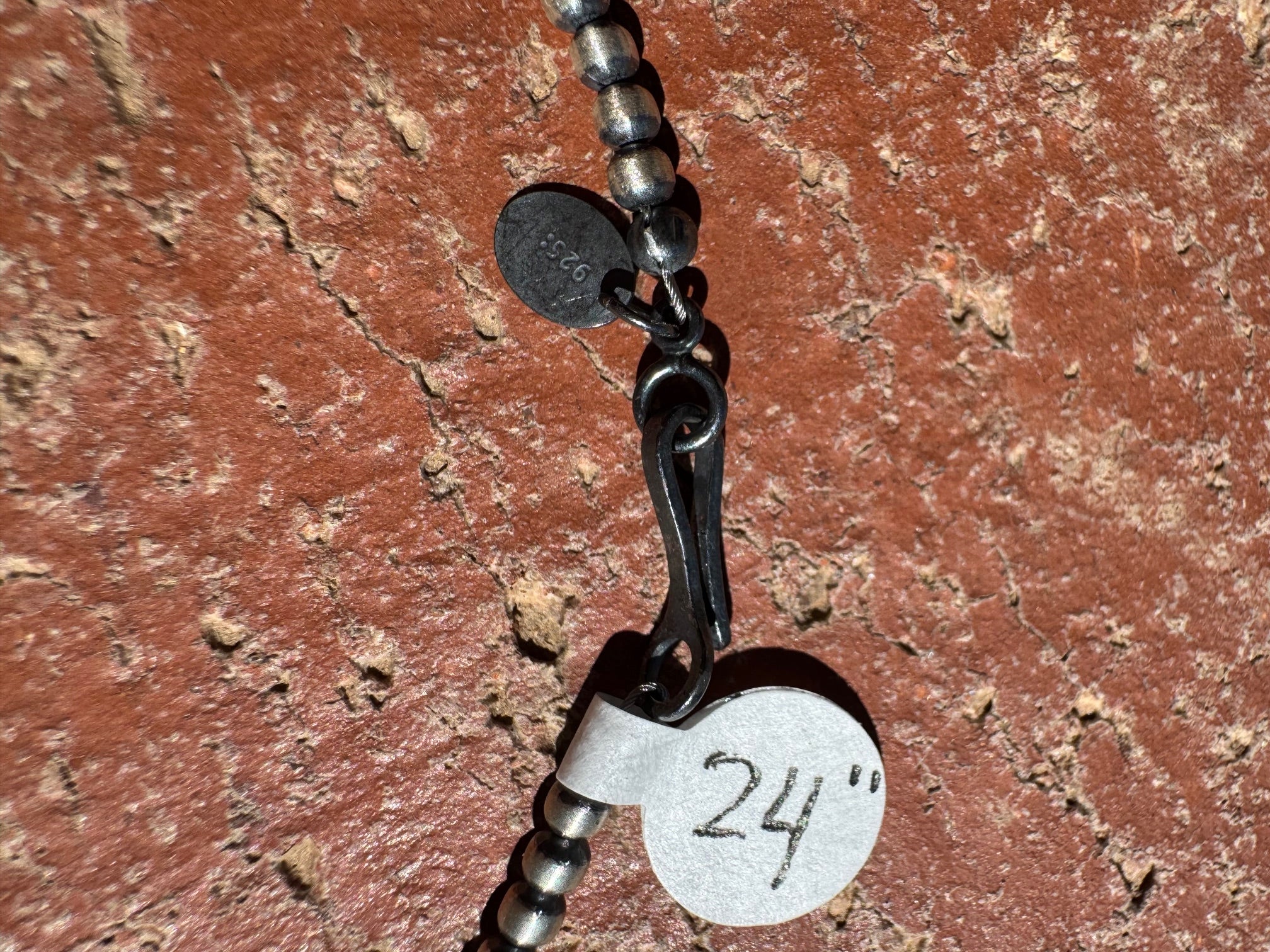 Handcrafted Sterling Silver & Pink Dream 3-6mm Beaded Necklace 24"