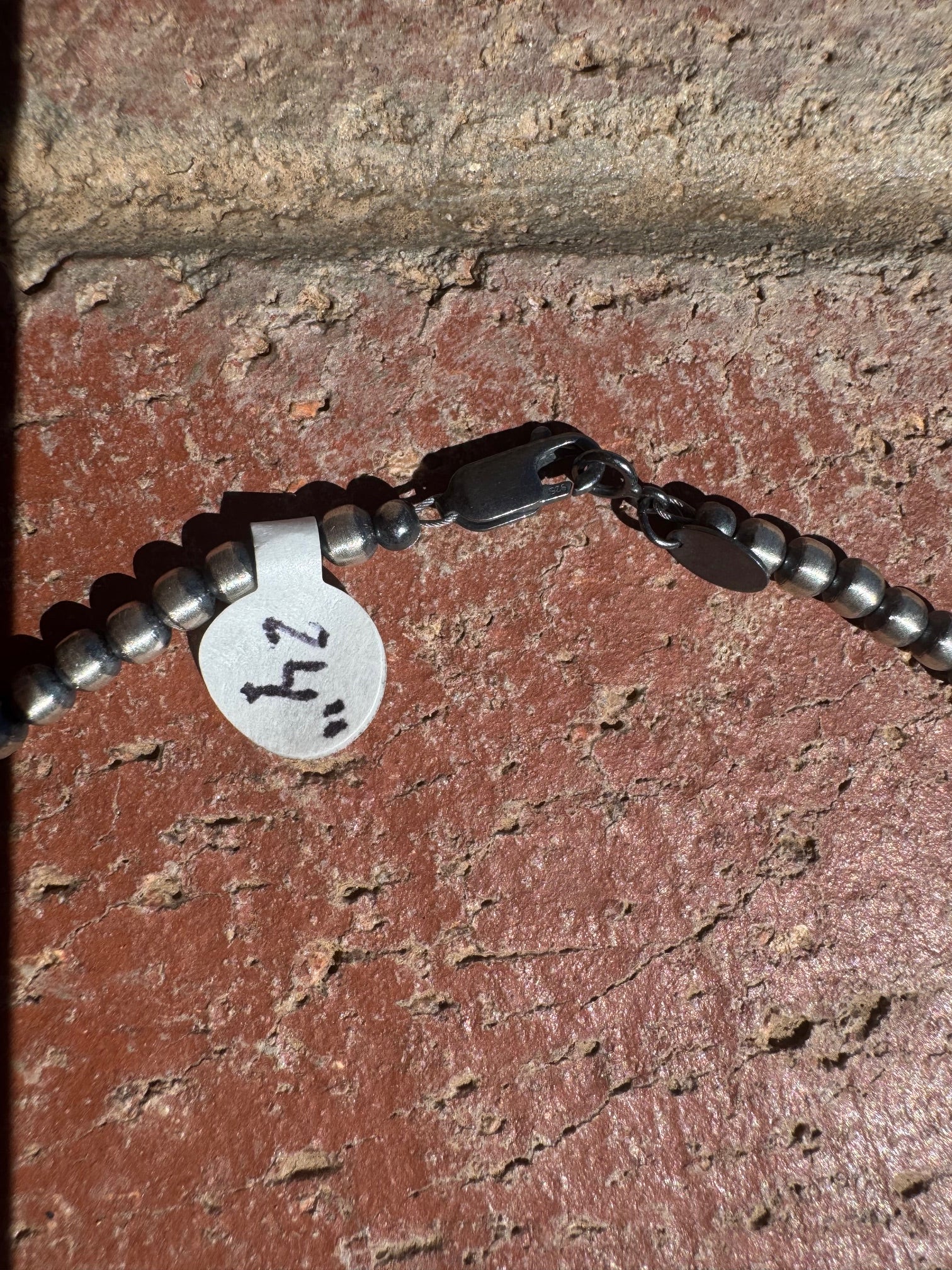 Sterling Silver & Multi Stone Beaded 4-6mm Necklace 24"