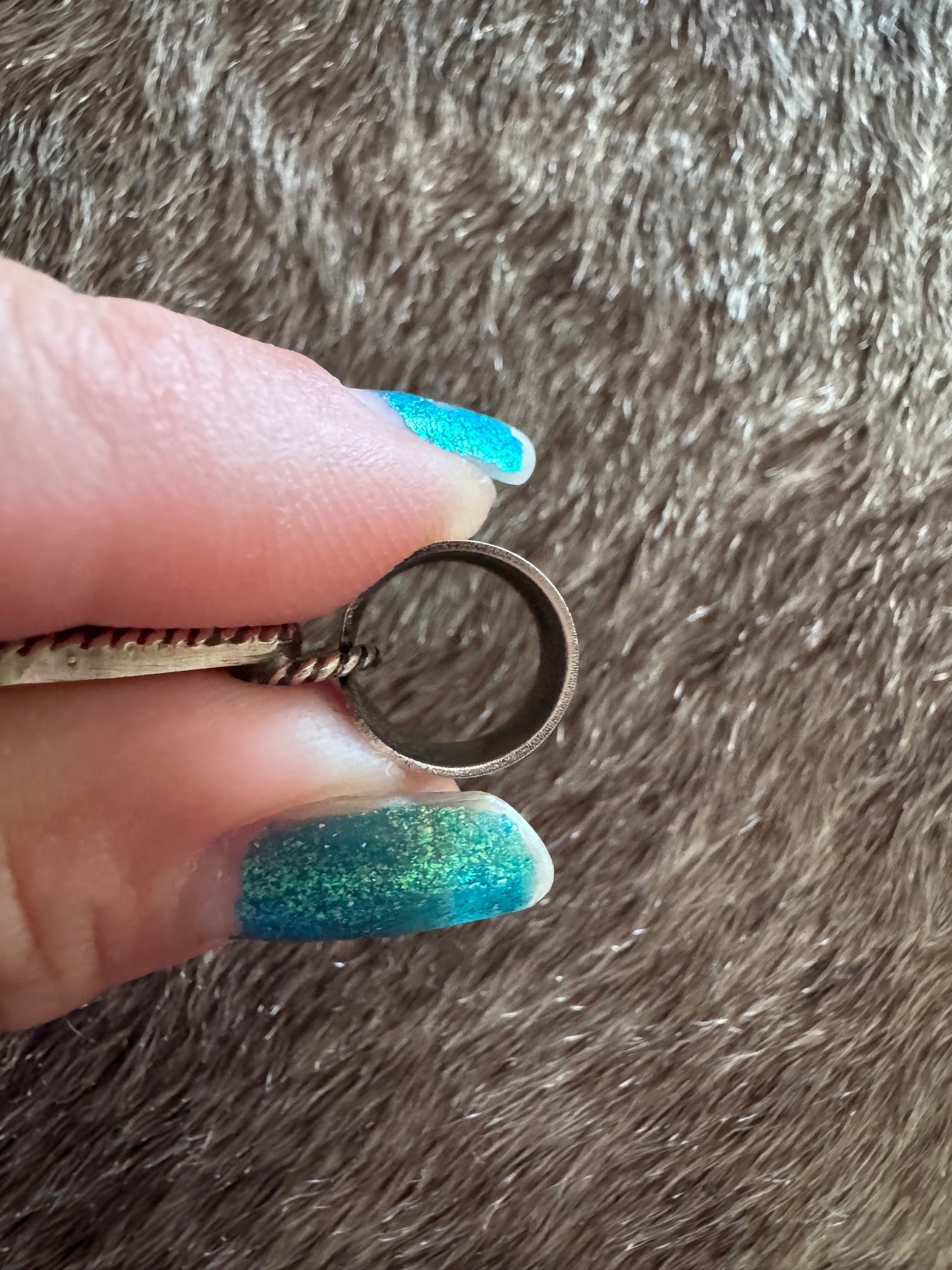 Handmade Sterling Silver Mine 8 Turquoise Pendant by Roaming Buffalo