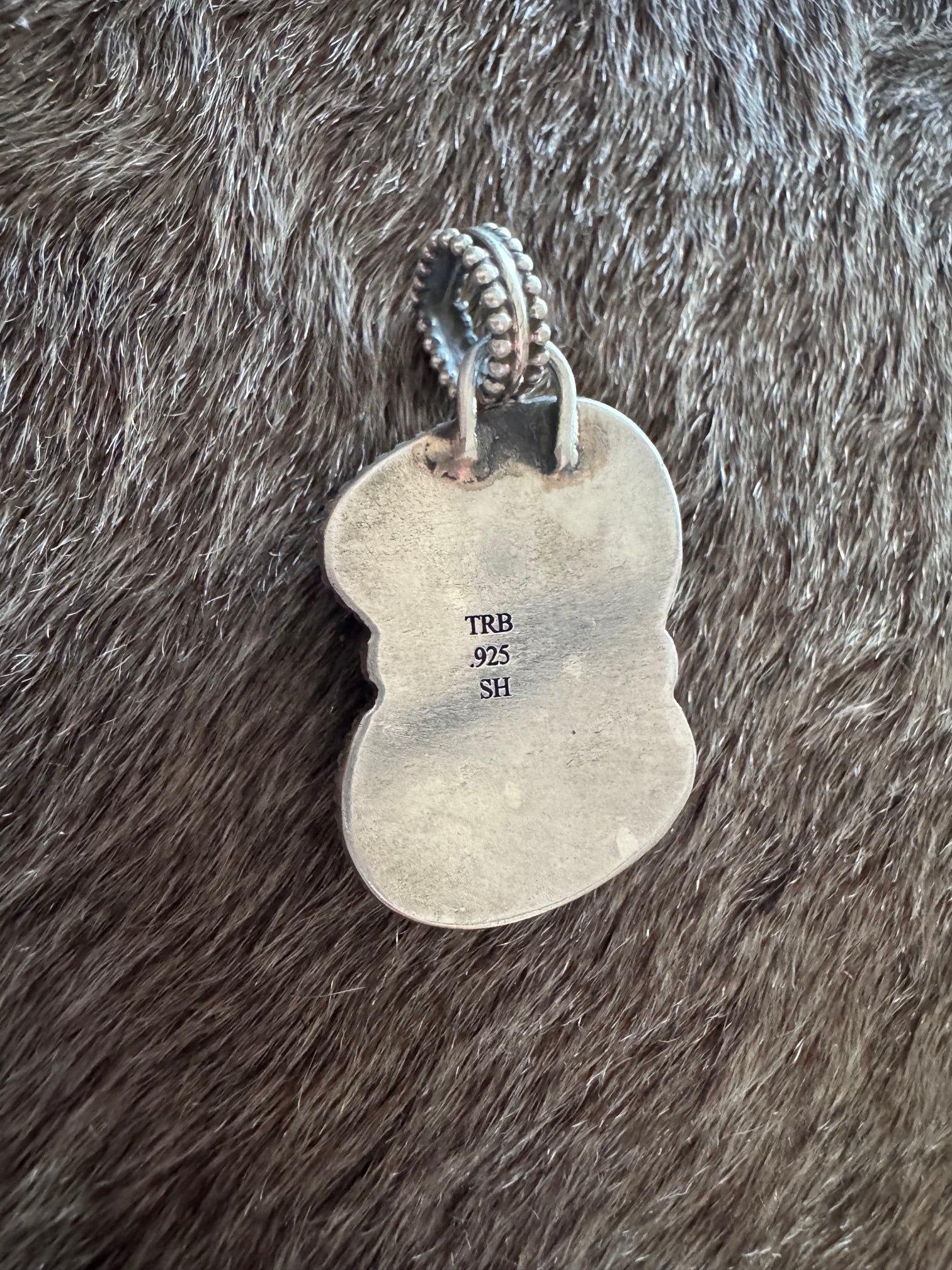 Handmade Sterling Silver Mine 8 & Armenian Turquoise Pendant by Roaming Buffalo