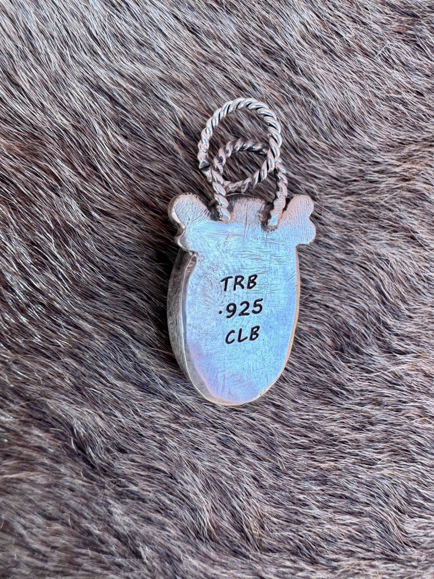 Handmade Sterling Silver Carico Lake Turquoise Pendant by Roaming Buffalo