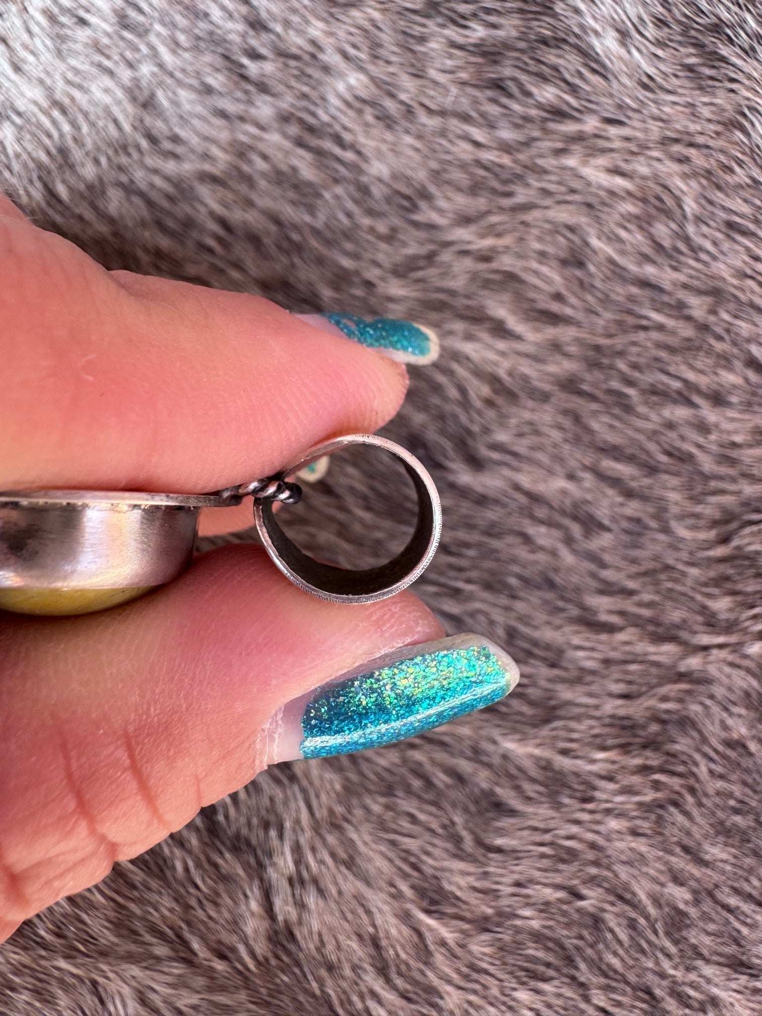 Handmade Sterling Silver Blue Peruvian Opal & Kingman Pendant by Roaming Buffalo