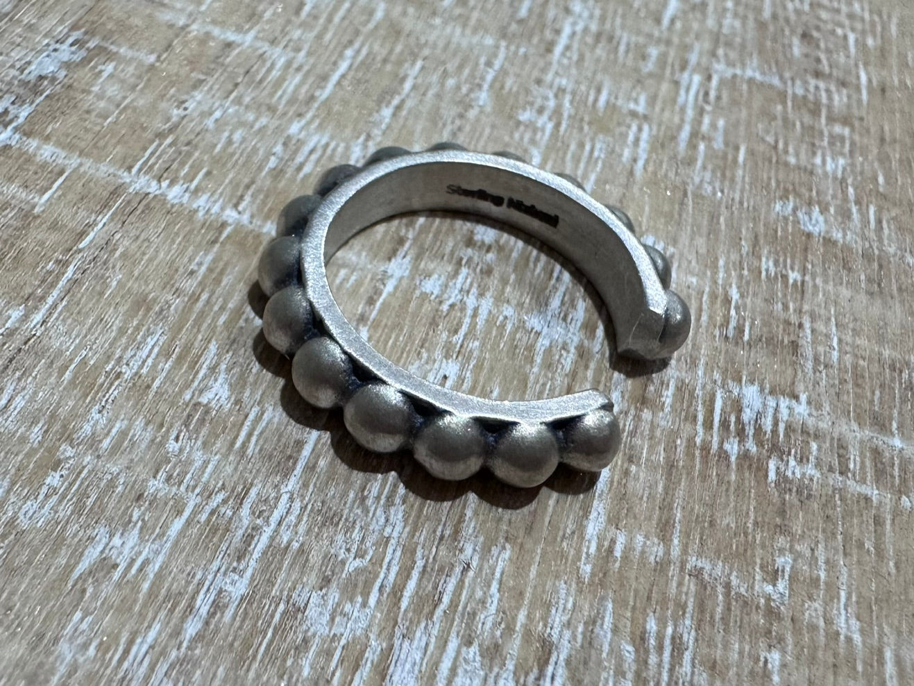 Beautiful Handmade 4mm Brushed Sterling Silver Adjustable Ring