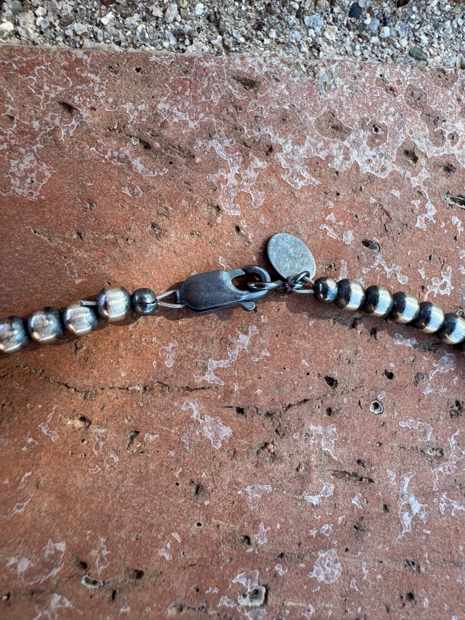 Sterling Silver & Multi Stone Beaded 4-6mm Necklace 16"