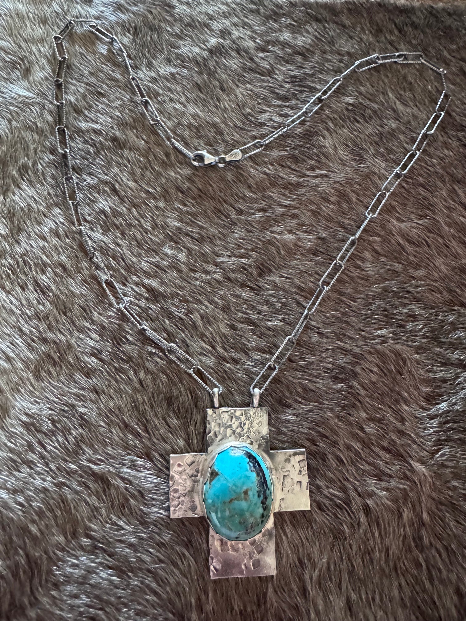 Handmade Sterling Silver Sierra Nevada Cross 18" Necklace by Roaming Buffalo