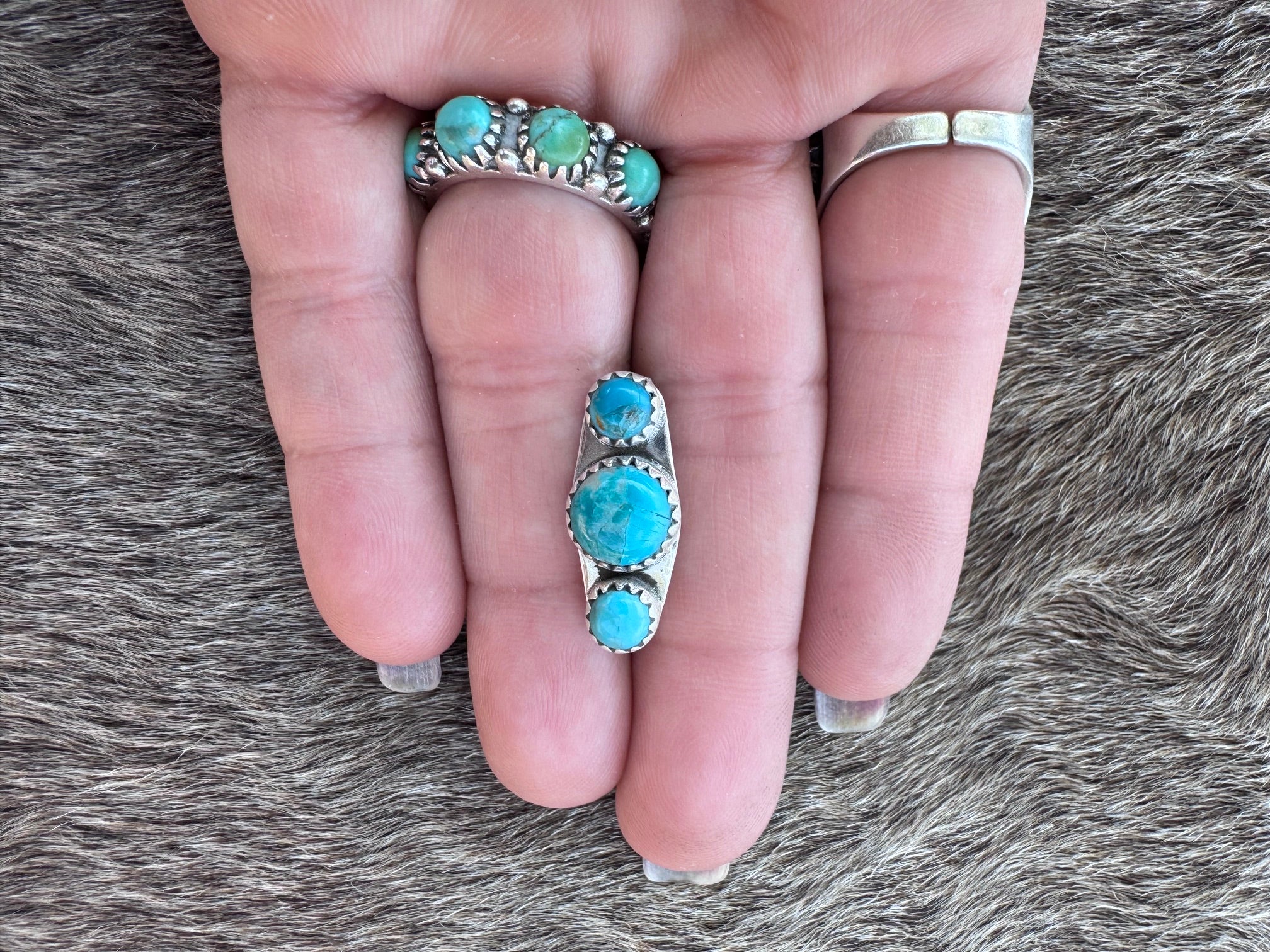 Handmade Sterling Silver Kingman Turquoise Watch Charms with Signed Nizhoni