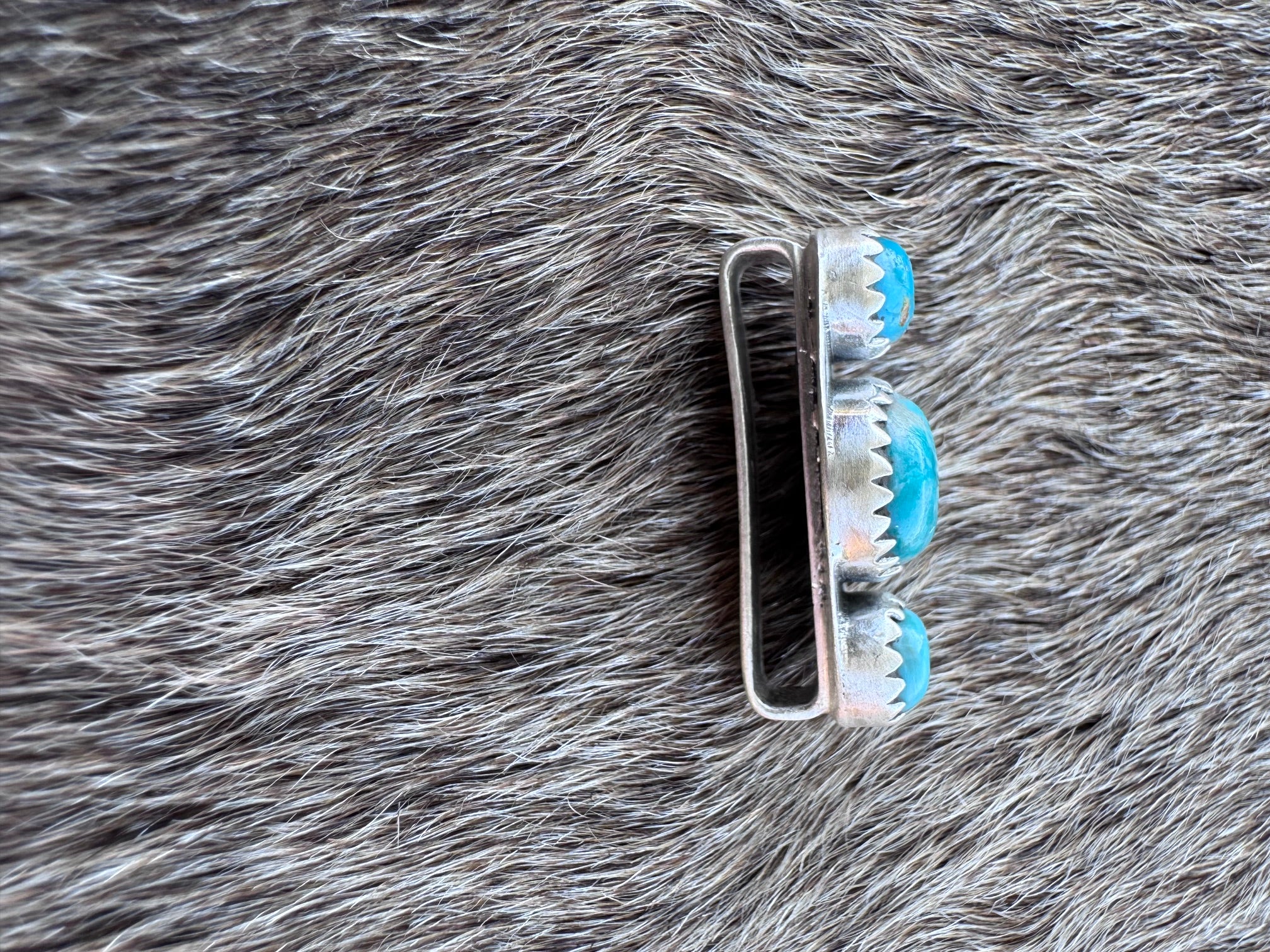 Handmade Sterling Silver Kingman Turquoise Watch Charms with Signed Nizhoni