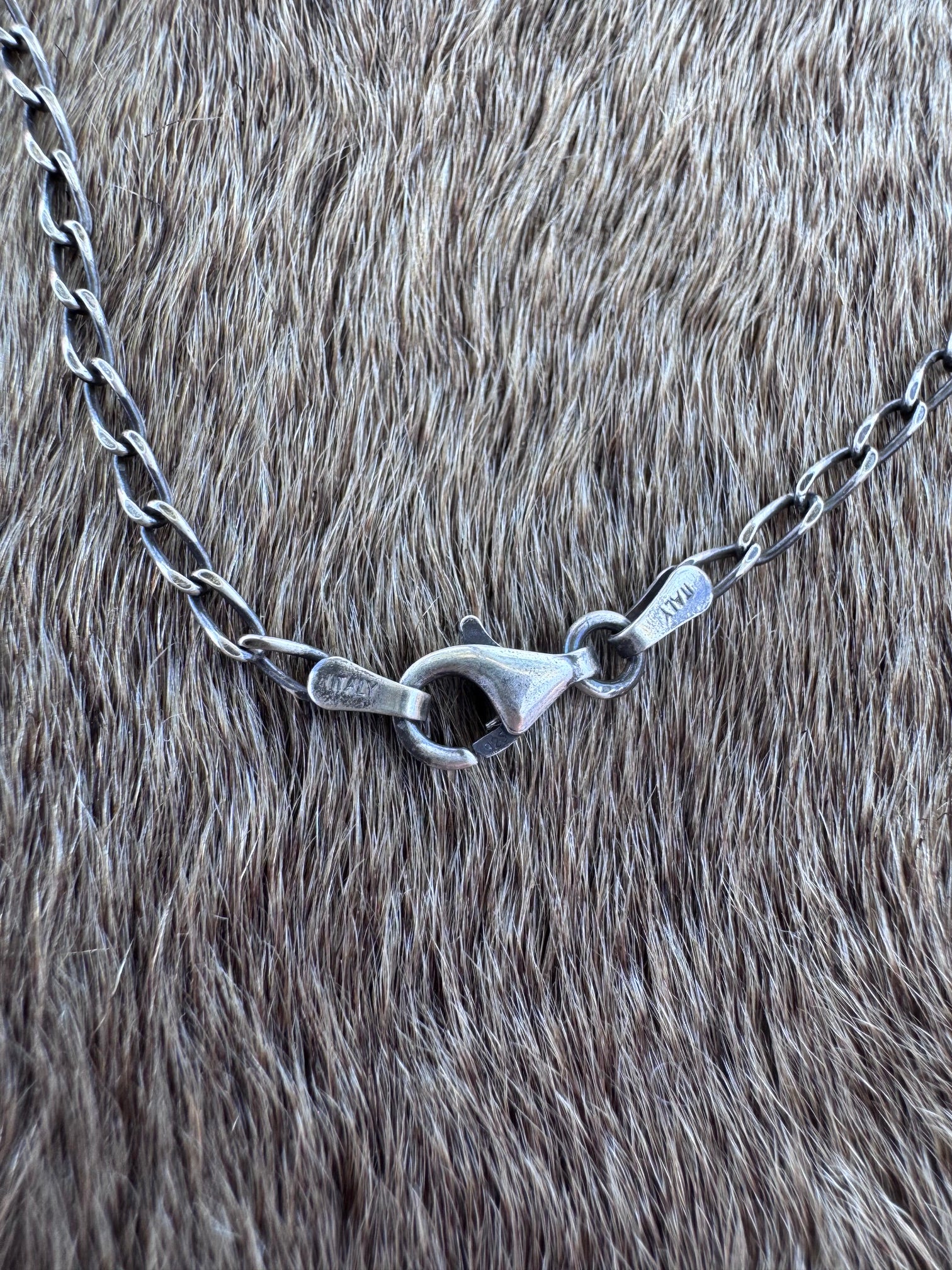 Handmade Sterling Silver Golden Hills, Sonoran Green & Orange Spiny Bar 19.75" Necklace by Roaming Buffalo