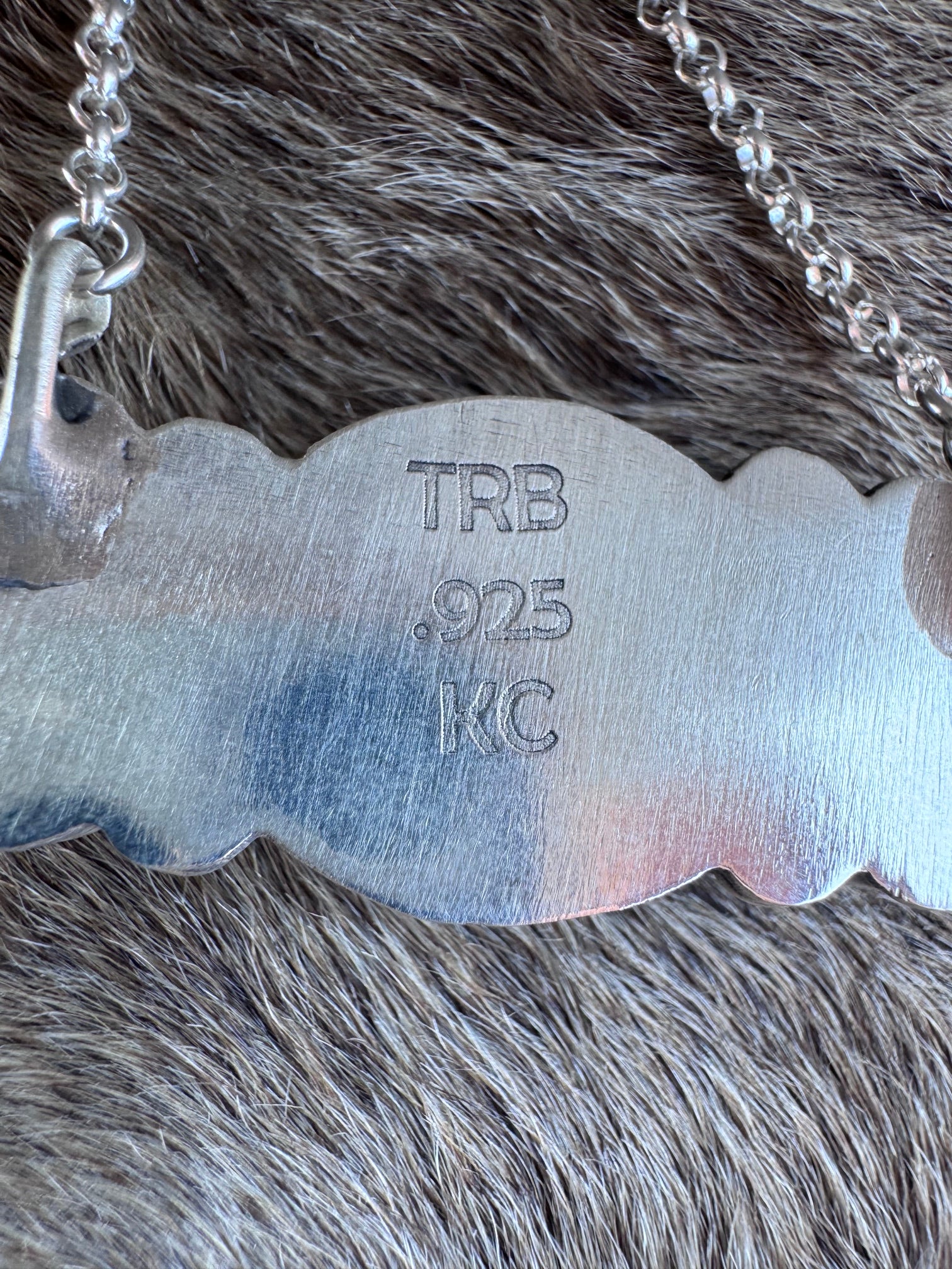 Handmade Sterling Silver Confetti Chrysocolla & Pink Conch Bar 19.5" Necklace by Roaming Buffalo