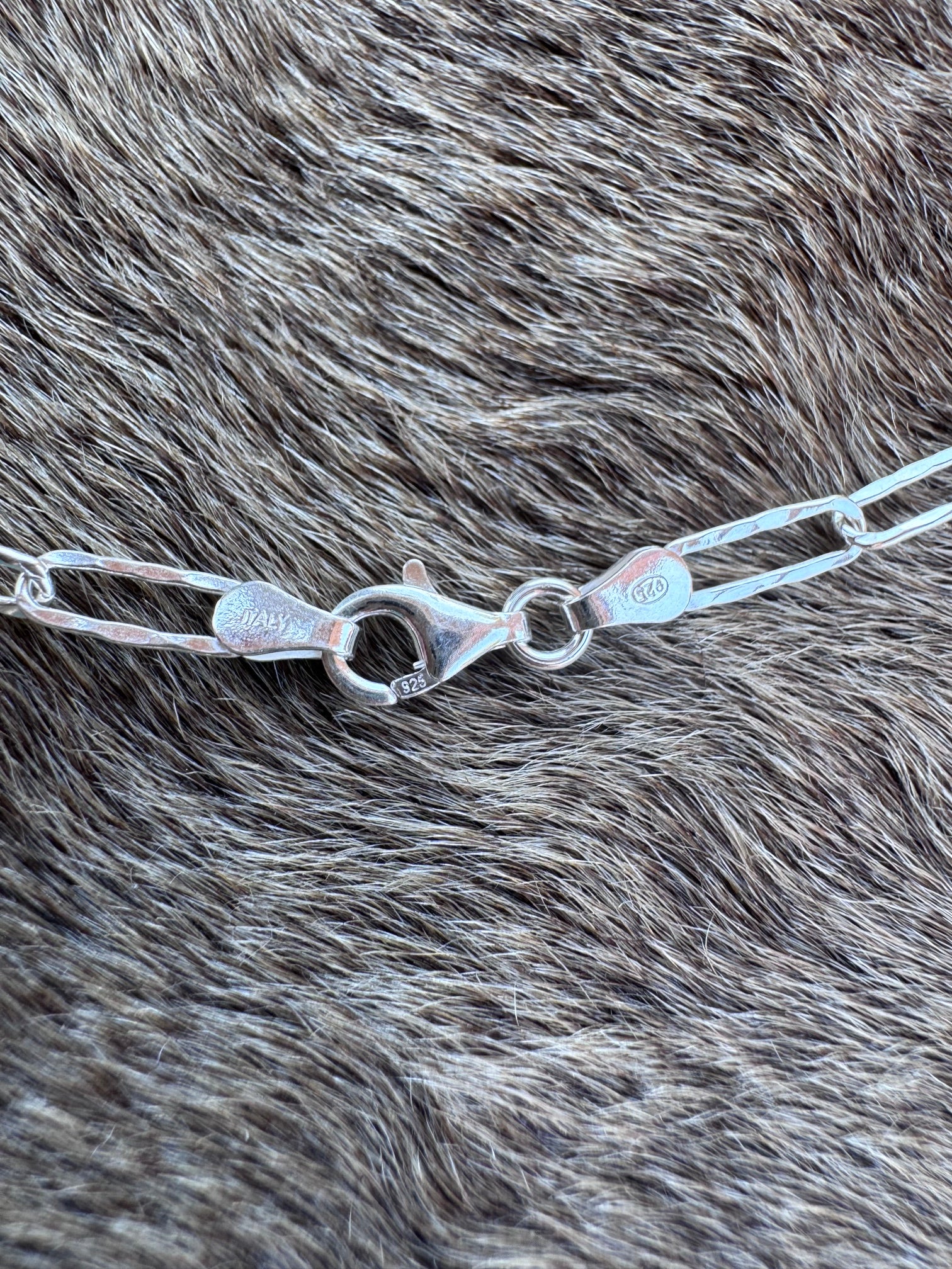 Handmade Sterling Silver Fox & Mix Turquoise Bar 19.5" Necklace by Roaming Buffalo