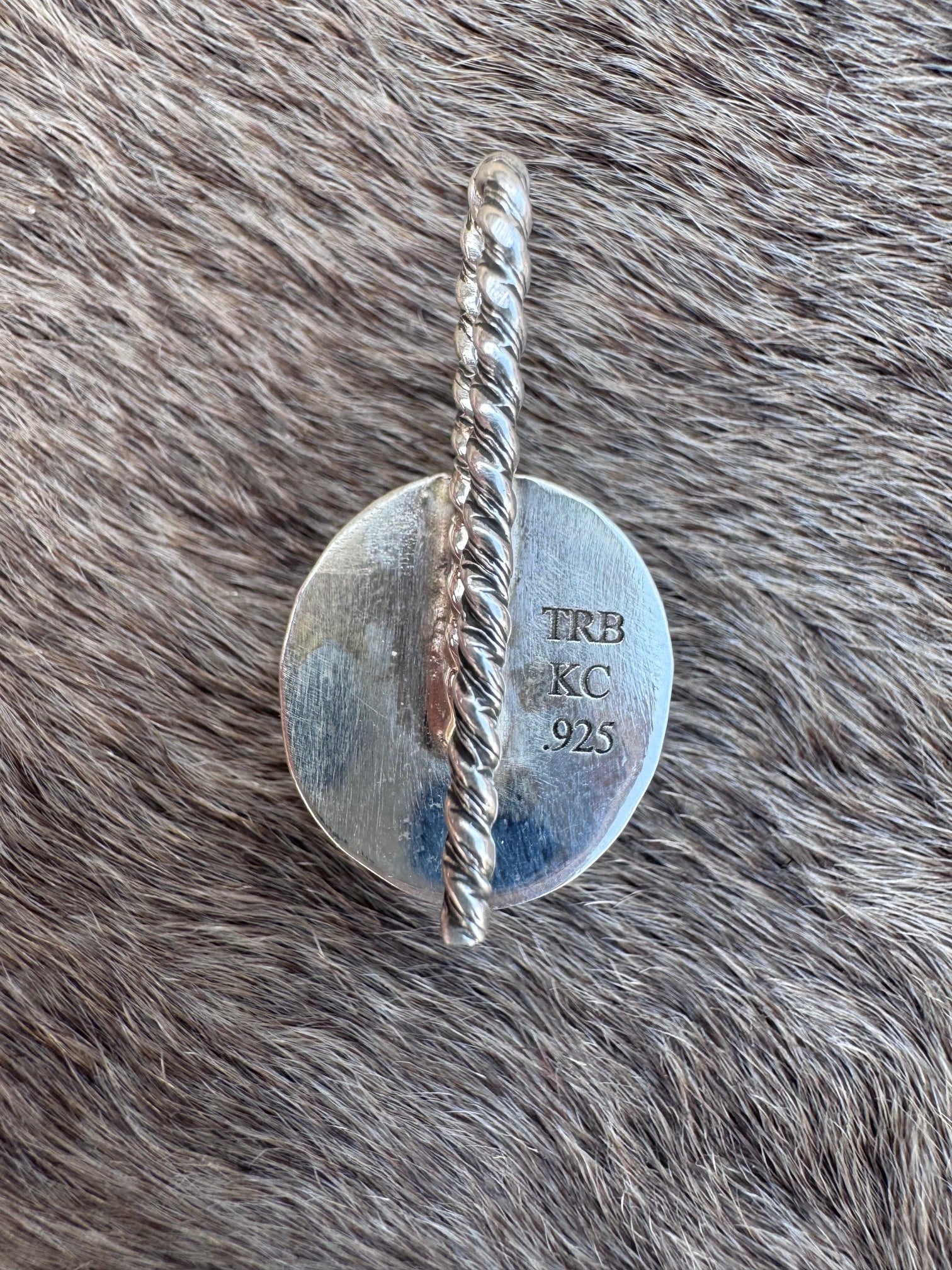 Handmade Sterling Silver & Fox Turquoise Hat Pin by Roaming Buffalo