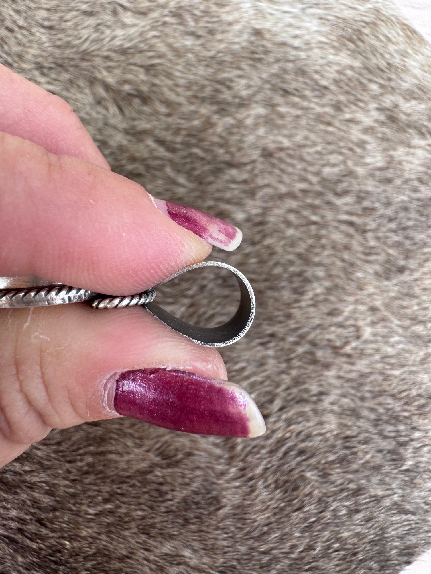 Handmade Sterling Silver Purple Mojave Tear Drop Ball Pendant by Roaming Buffalo