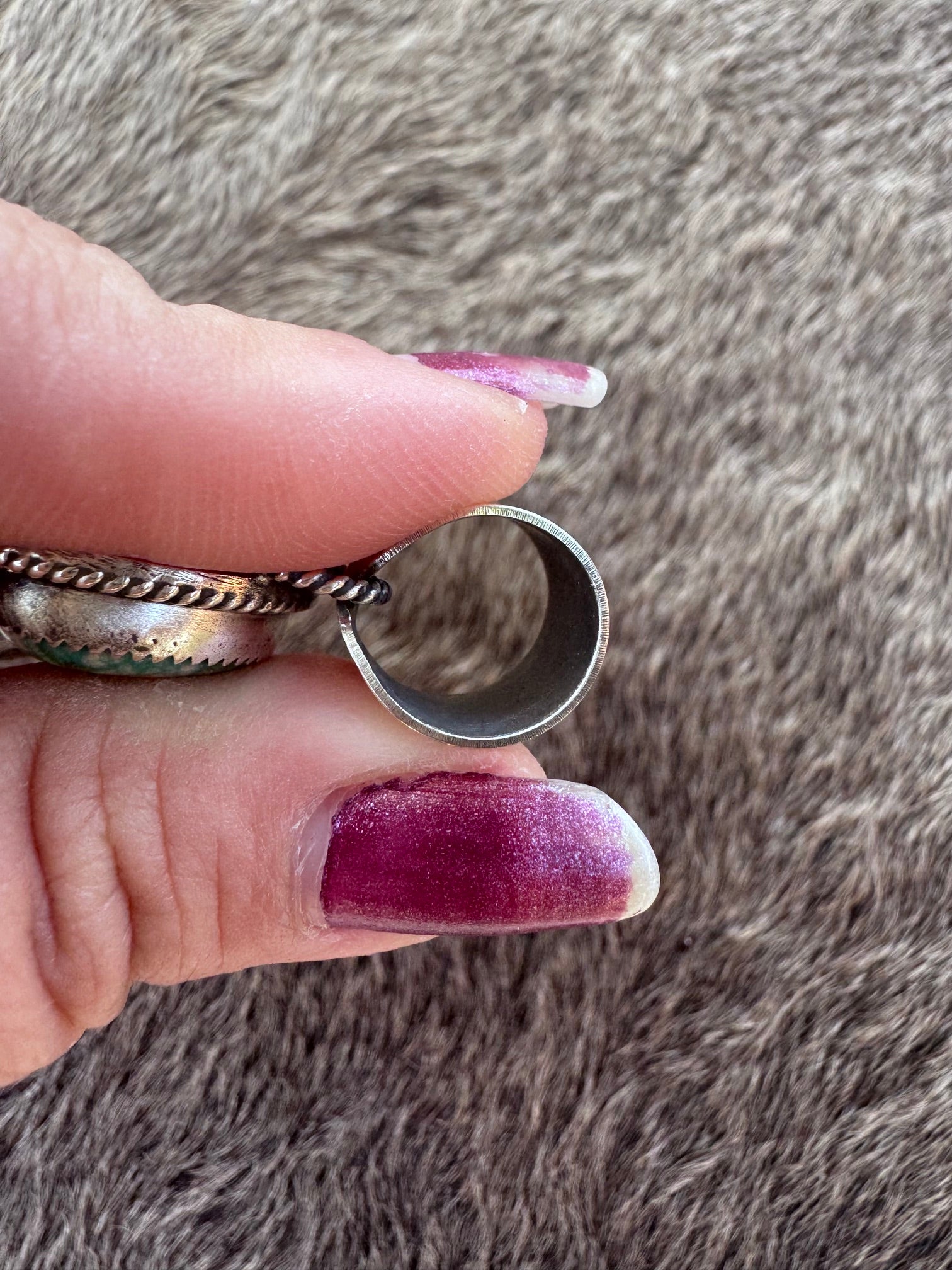 Handmade Sterling Silver Fox Turquoise , Australian Turquoise Triangle Pendant by Roaming Buffalo