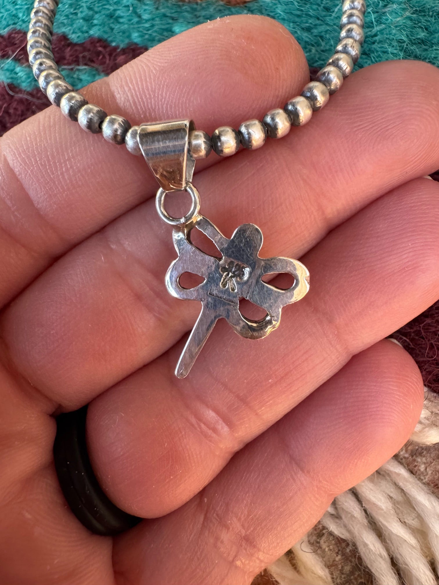Handcrafted Turquoise & Sterling Silver Mini Dragonfly Pendant