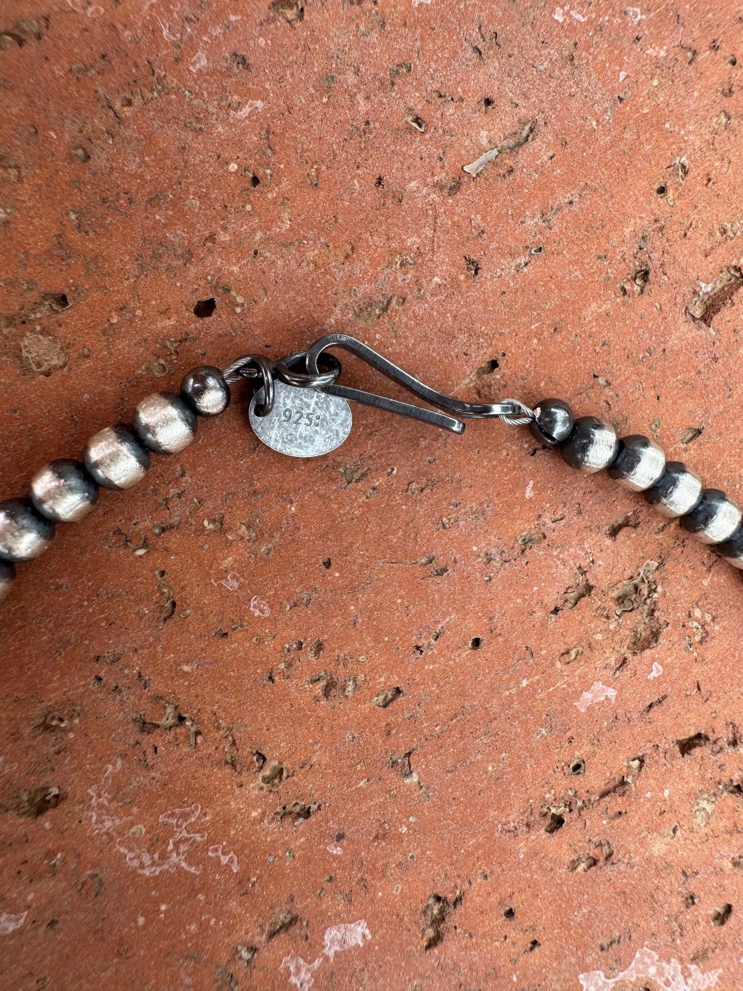 Handcrafted Multi Stone & Sterling Silver 4-8mm Beaded Necklace 36"