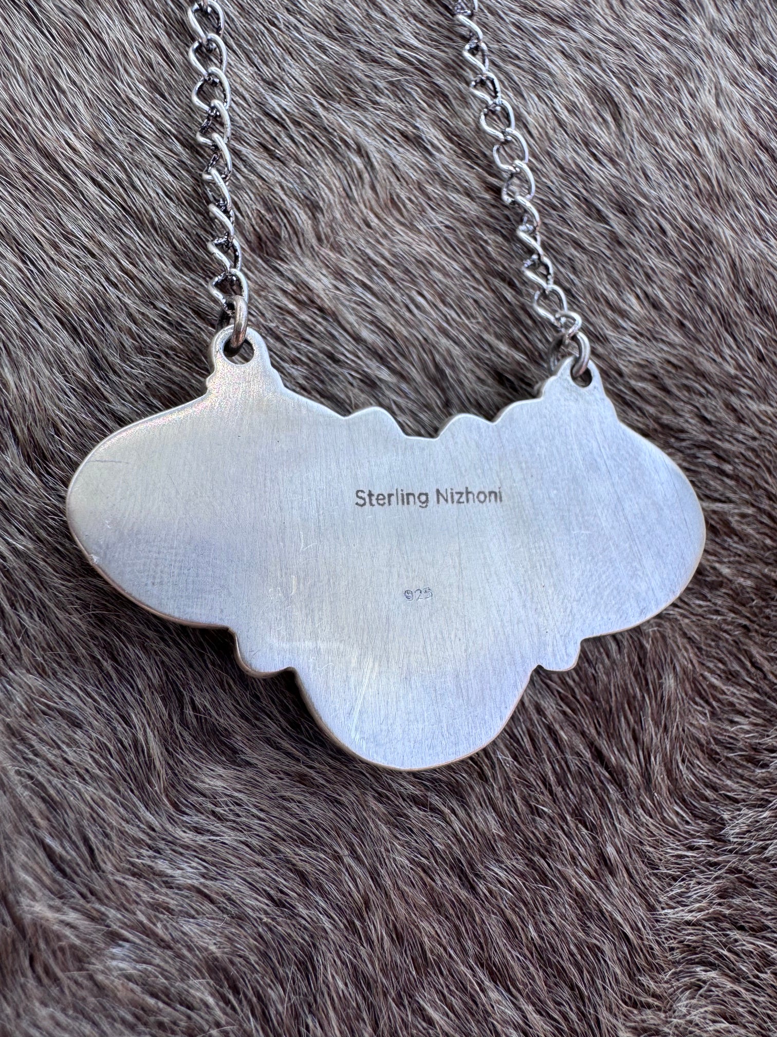 Handmade Sterling Silver Royston Turquoise Necklace "Signed Nizhoni"