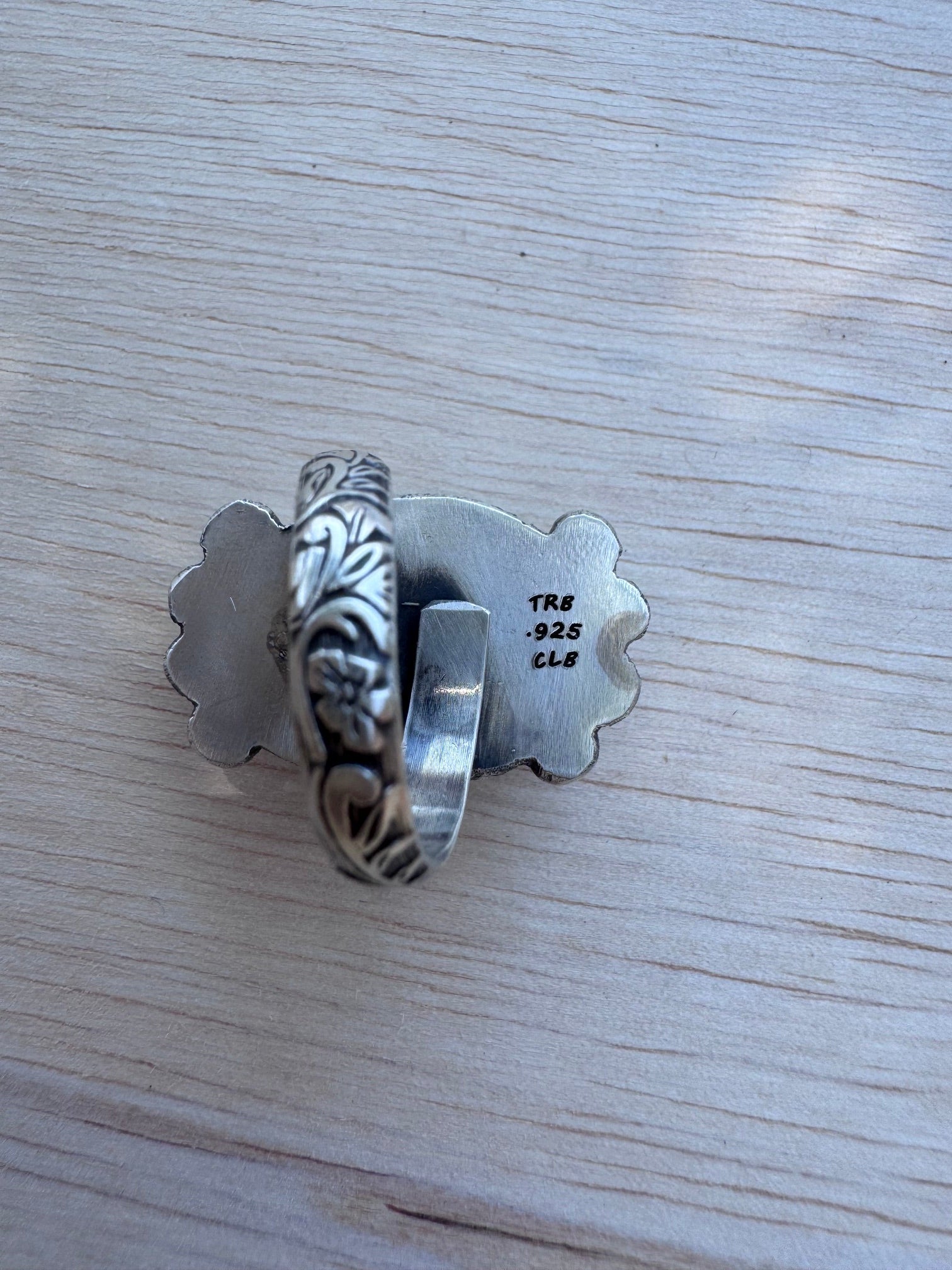 Handmade Sterling Silver Mine 8 Turquoise Adjustable Ring by Roaming Buffalo
