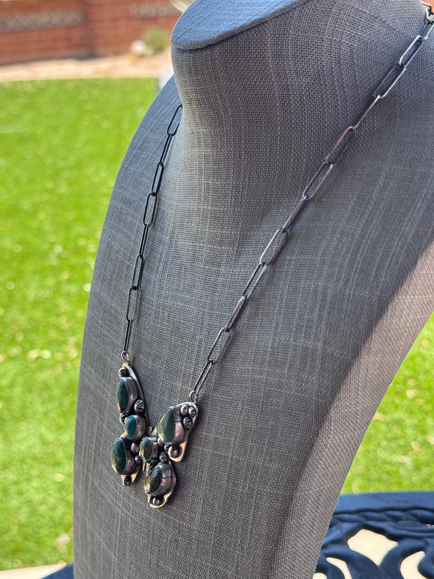 Handmade Sterling Silver & Mixed Media Turquoise Butterfly 20" Necklace by Roaming Buffalo