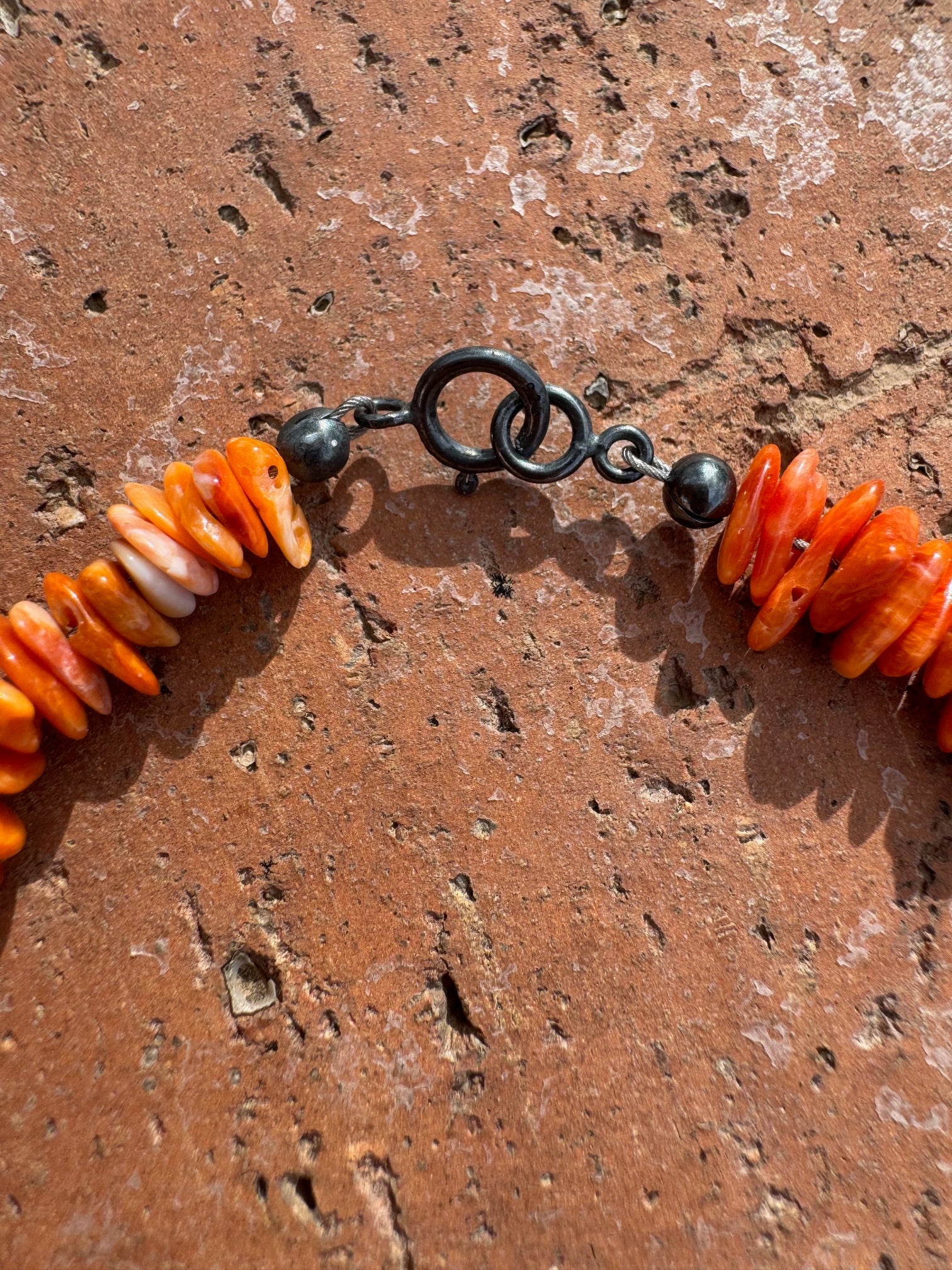 Handcrafted Spiny & Sterling Silver Beaded Bracelet 7.5"