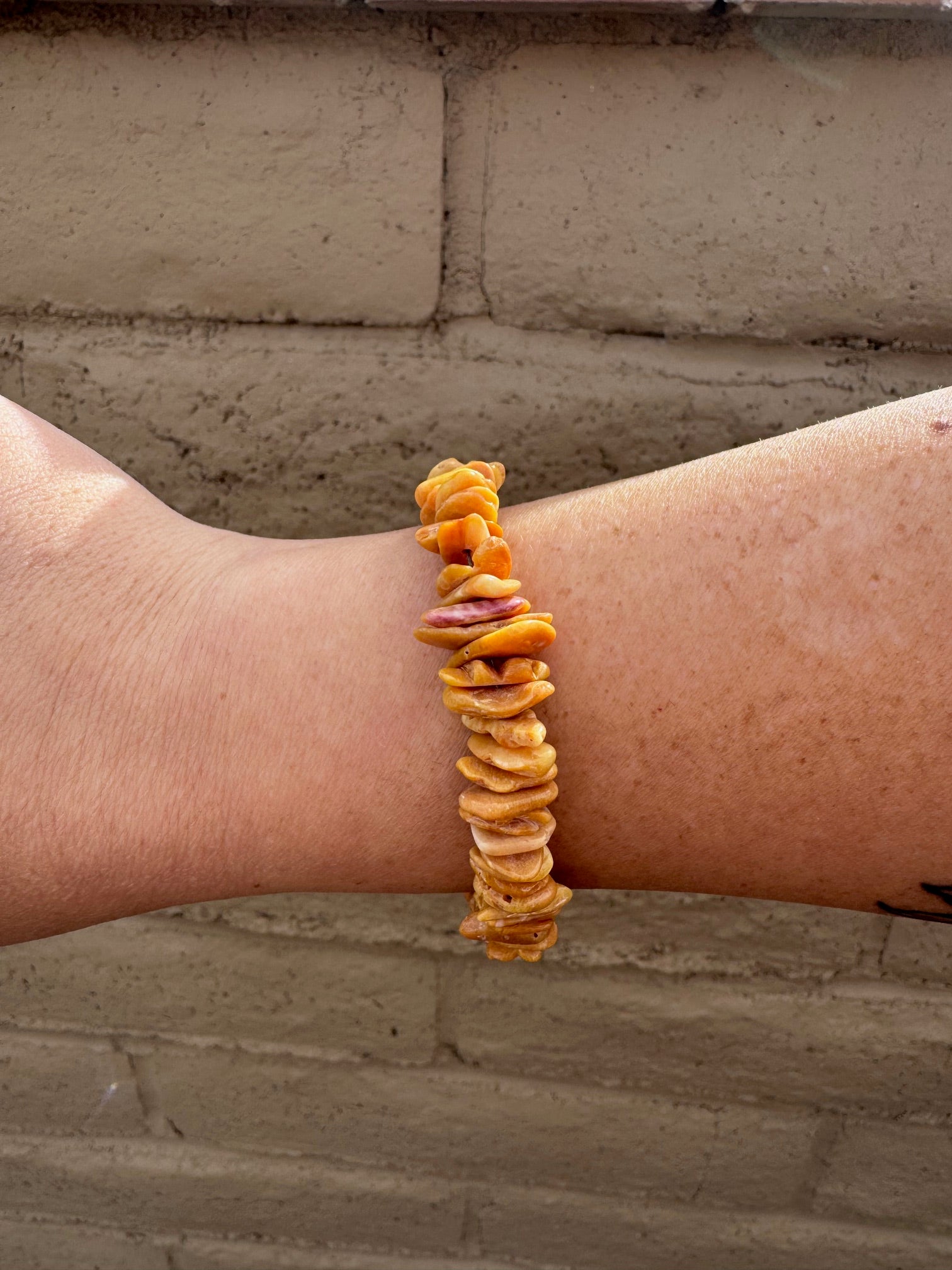 Handcrafted Spiny & Sterling Silver Beaded Bracelet 7.5"