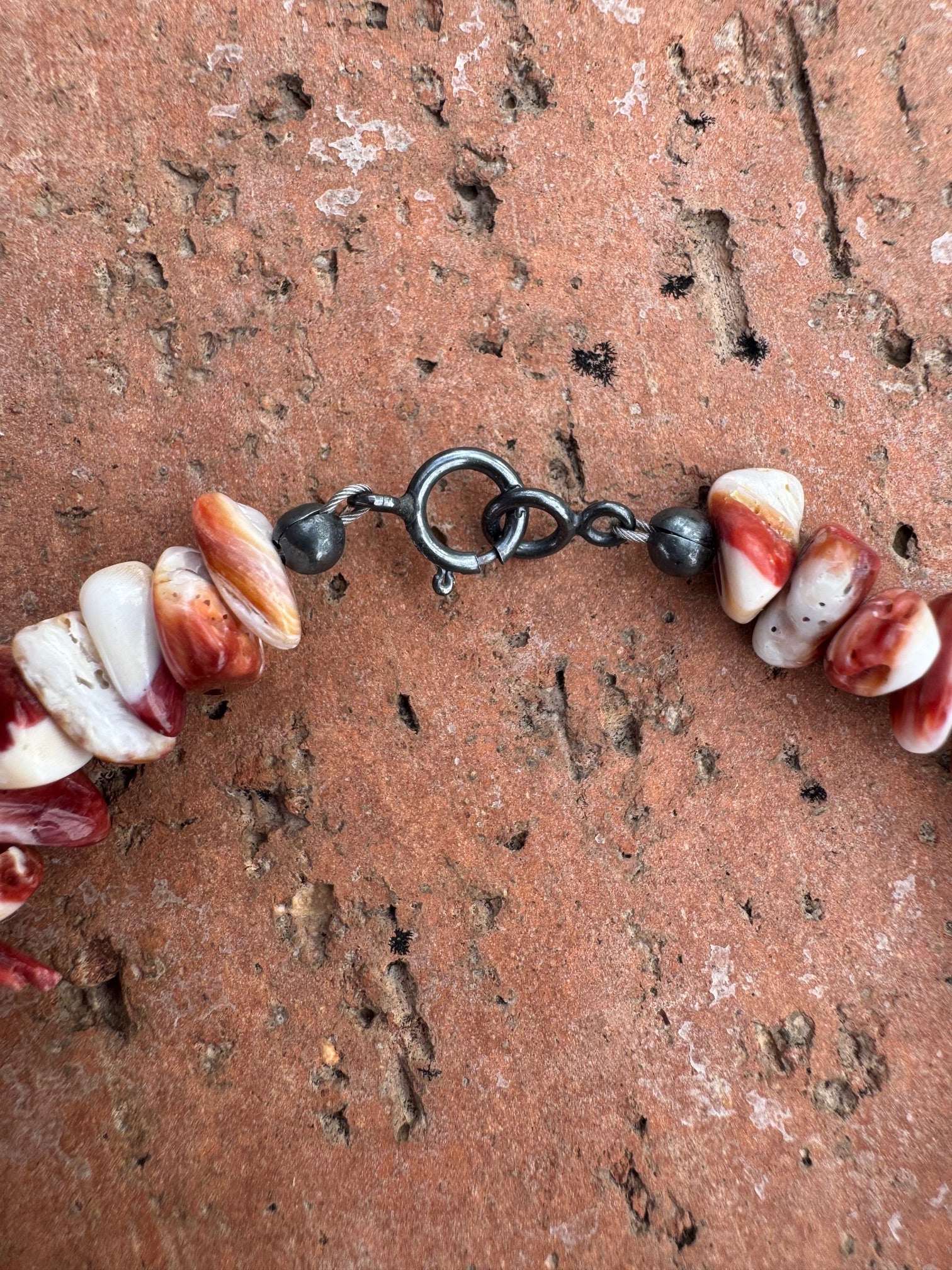 Handcrafted Spiny & Sterling Silver Beaded Bracelet 7.5"