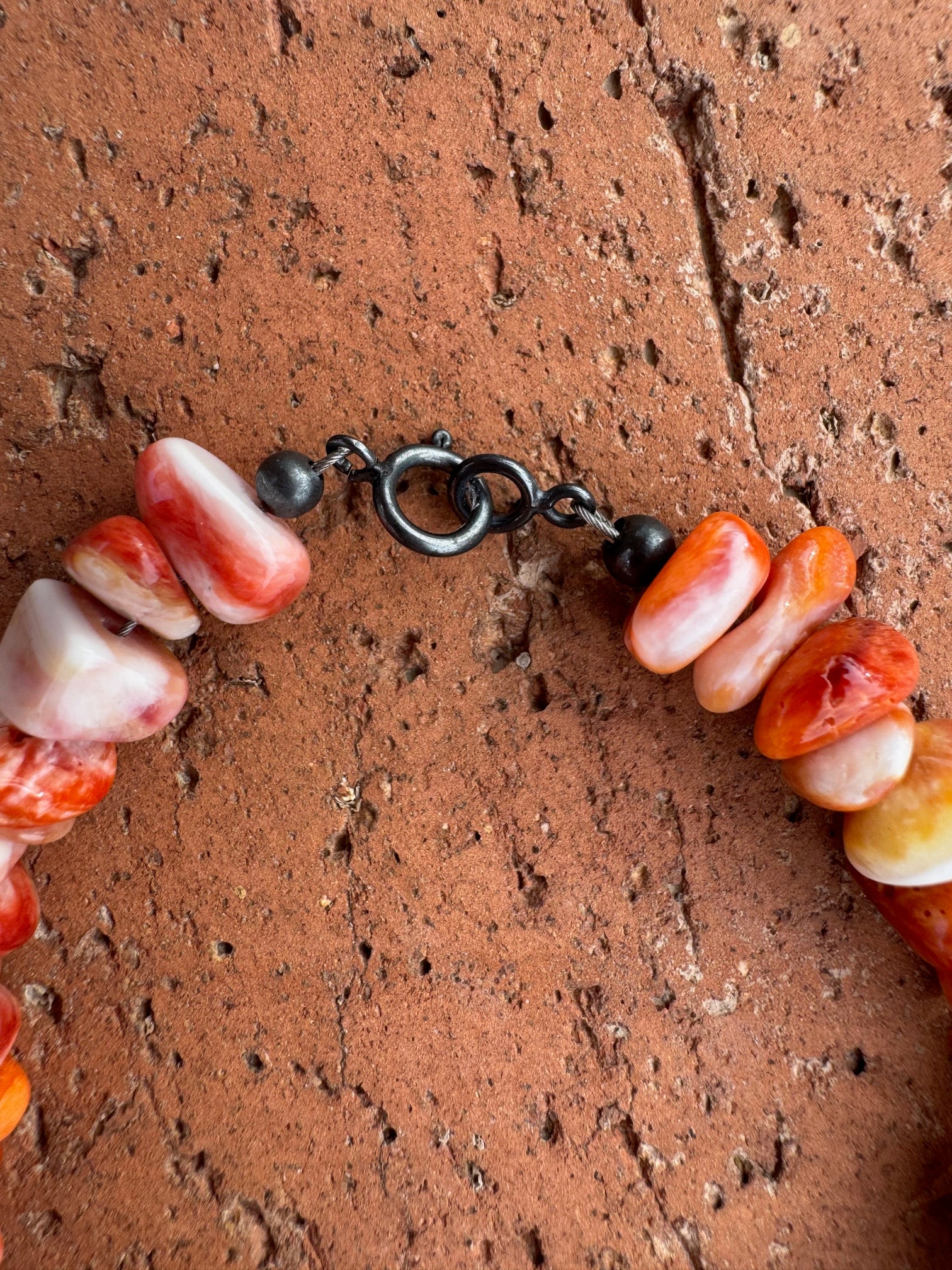 Handcrafted Spiny & Sterling Silver Beaded Bracelet 7.5"