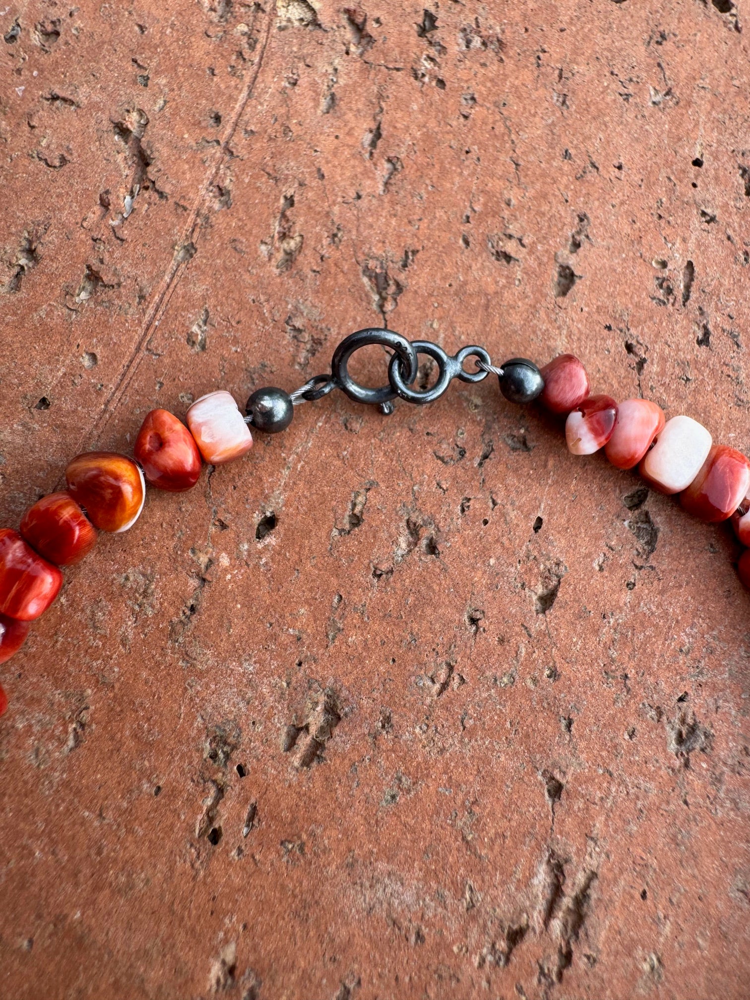 Handcrafted Spiny & Sterling Silver Beaded Bracelet 7.5"